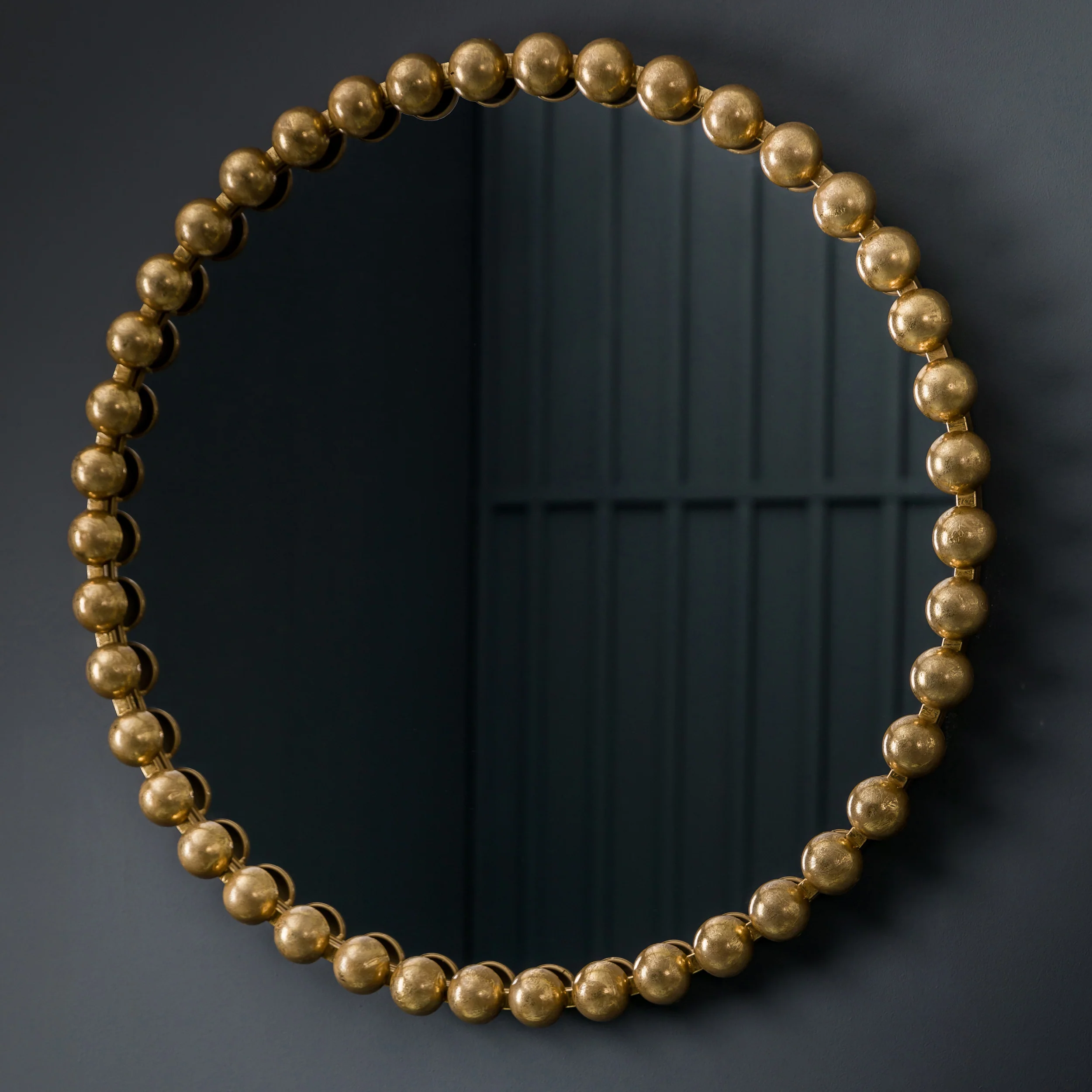 Amos Aged gold round mirror - Image 3