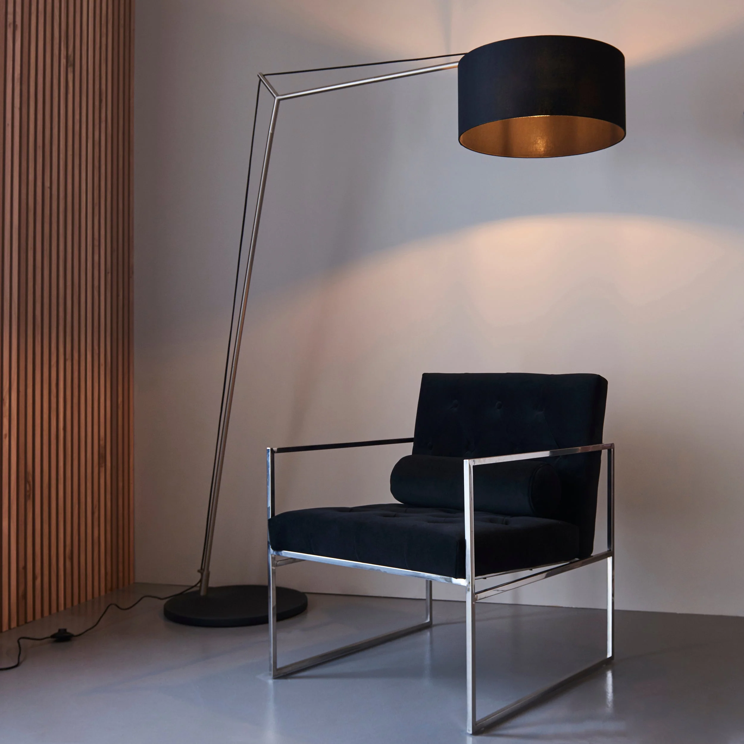 Endon Milan Floor Lamp Matt Nickel & Black - Image 3