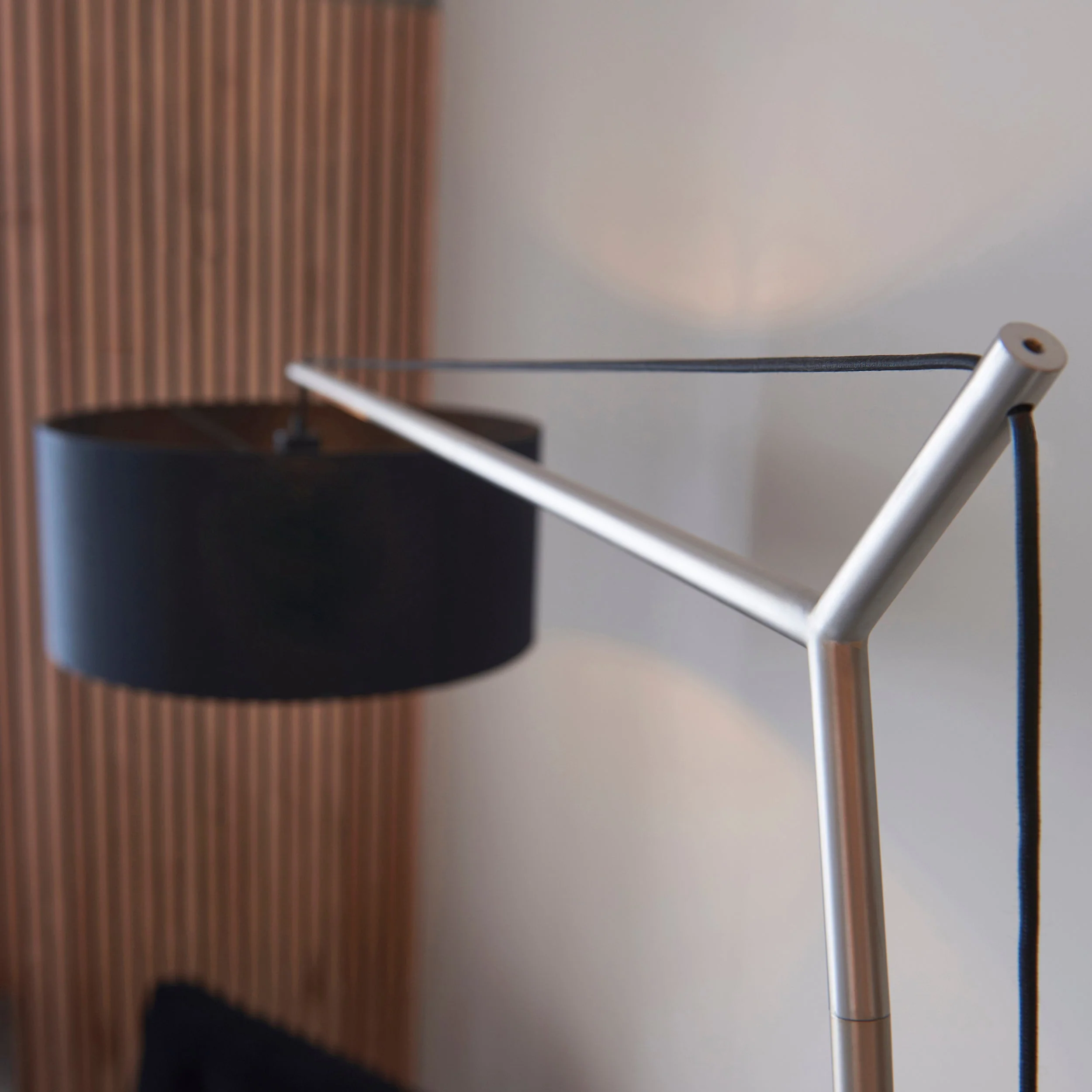 Endon Milan Floor Lamp Matt Nickel & Black - Image 6