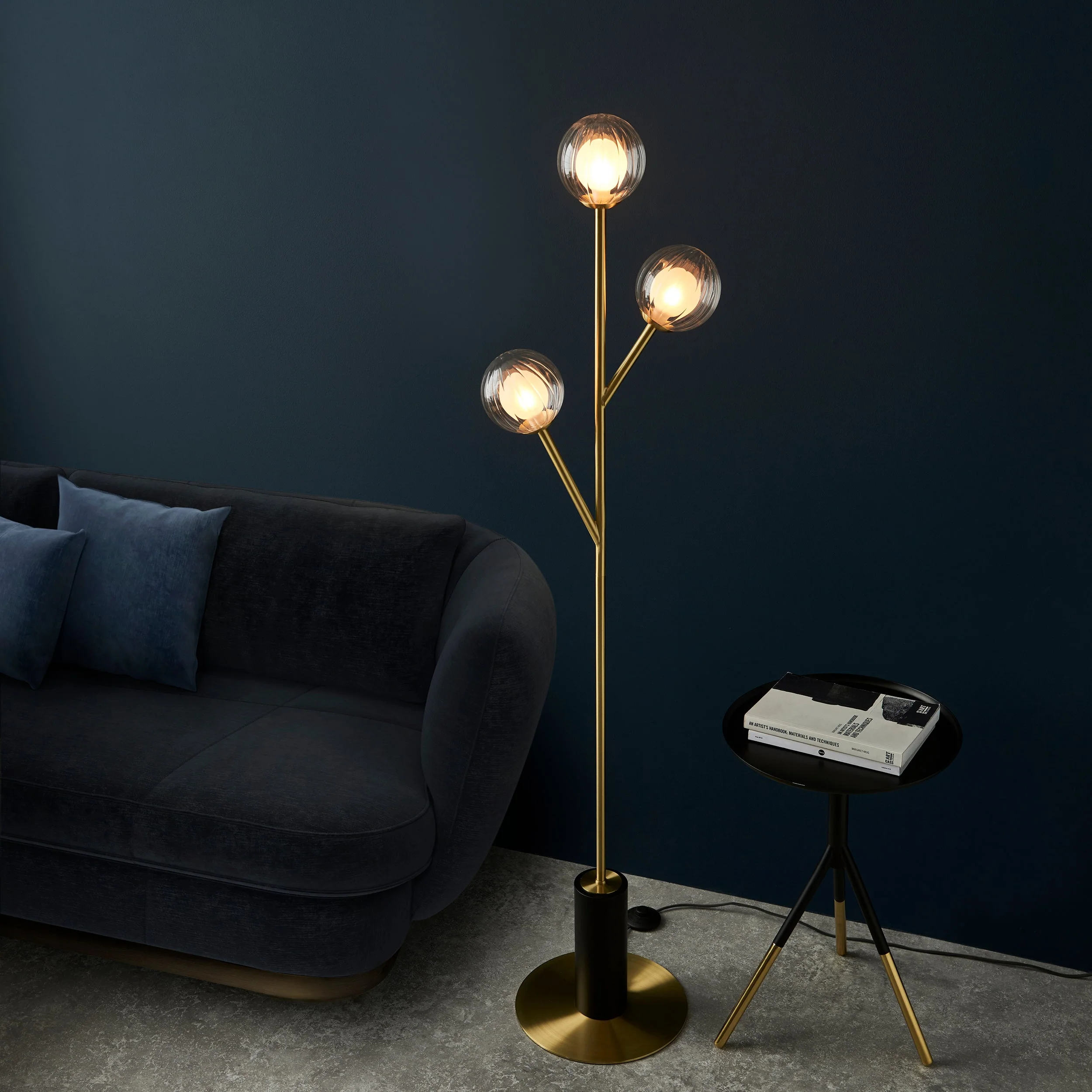 Amos Brixton Floor Lamp Satin Brass - Image 4