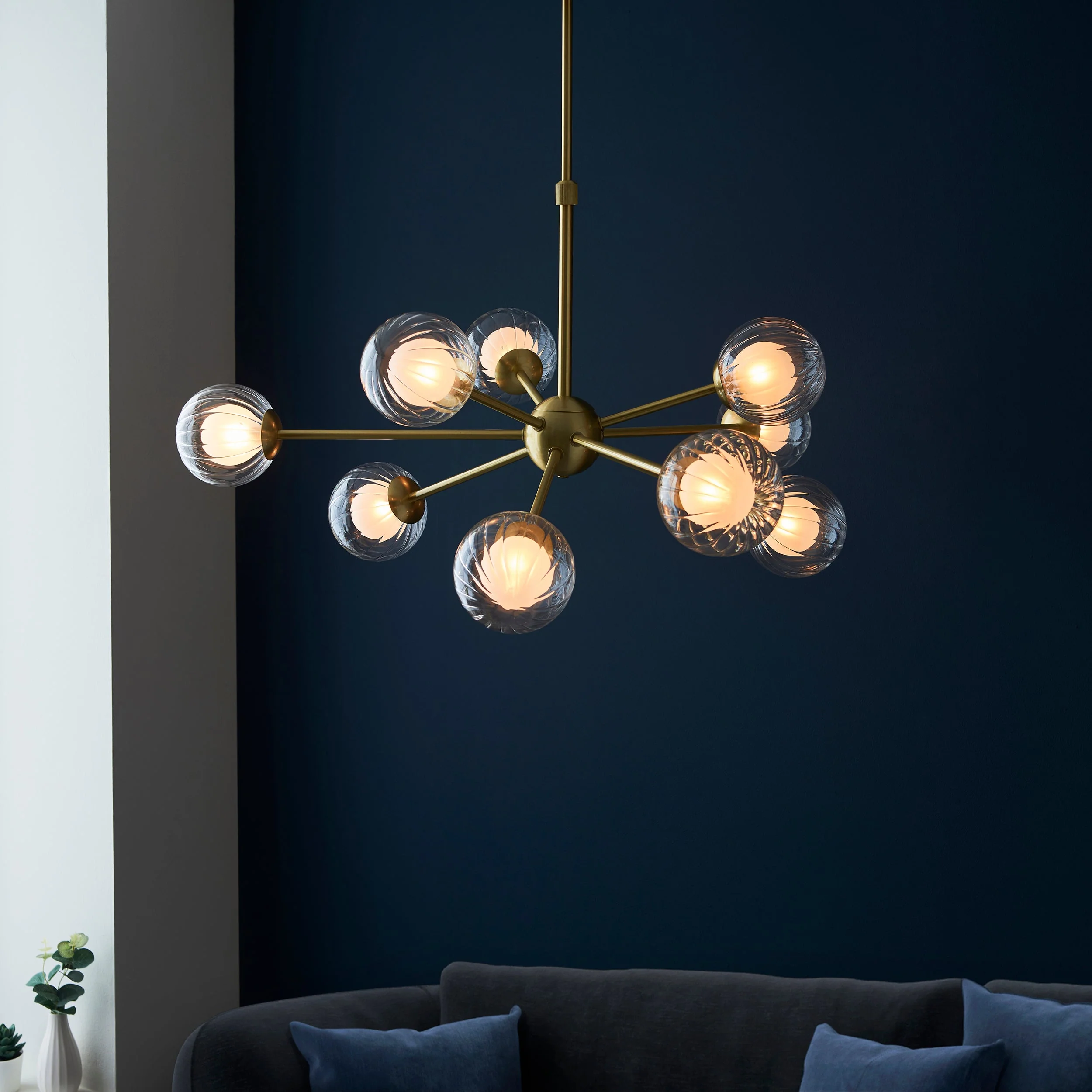 Amos Brixton Pendant Chandelier Light Satin Brass - Image 4