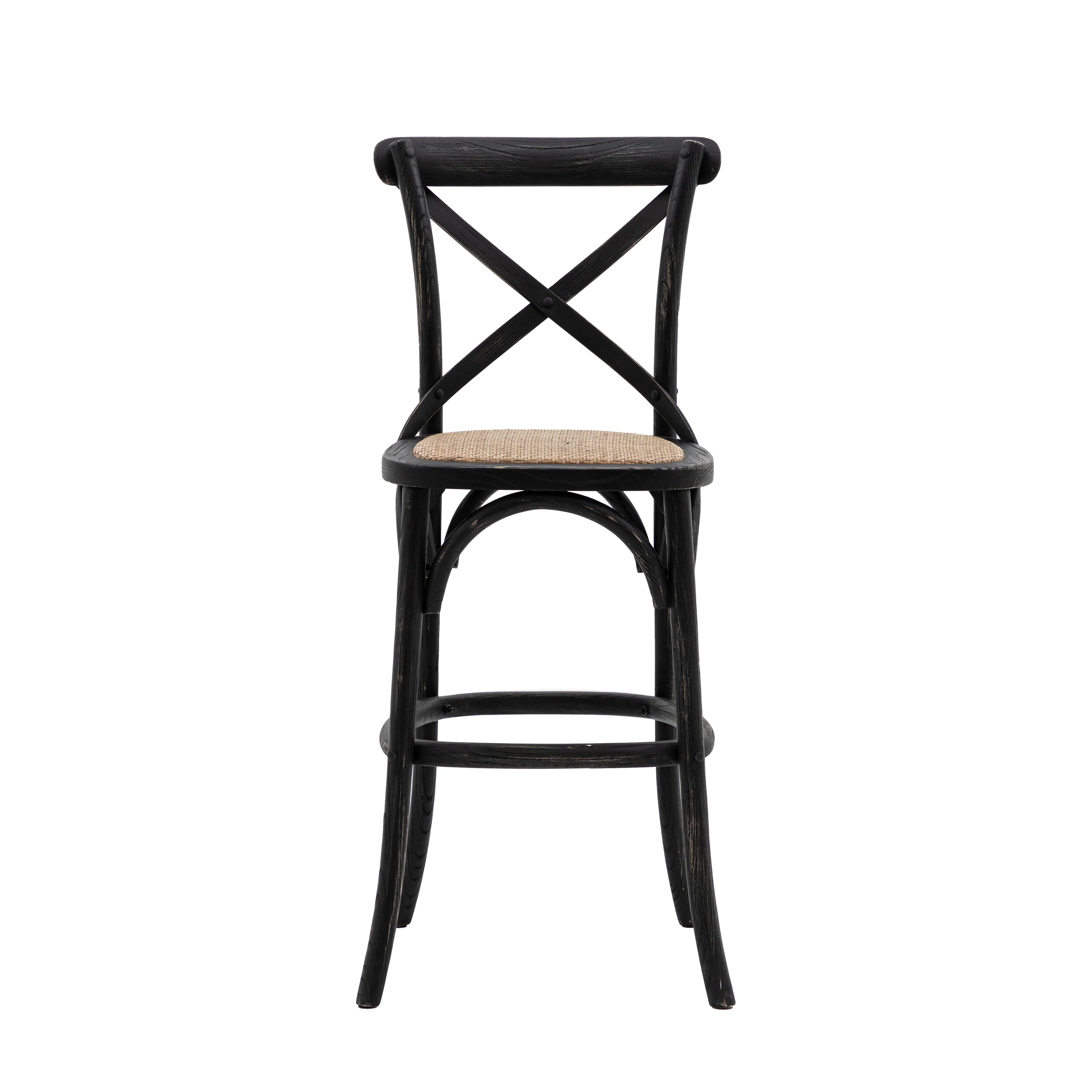 Amos Cafe Stool Black/Rattan (2pk) - Image 2
