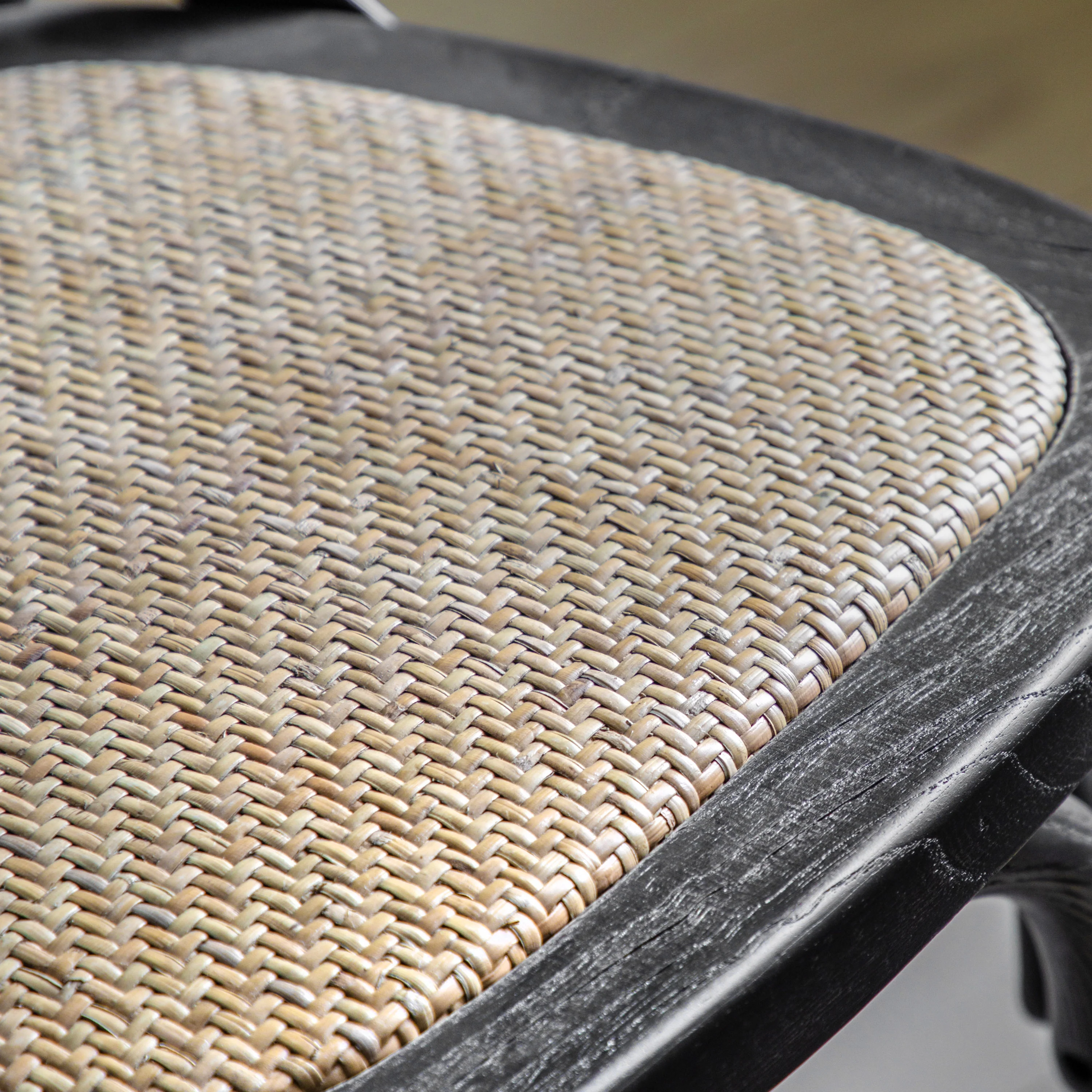 Amos Cafe Stool Black/Rattan (2pk) - Image 4