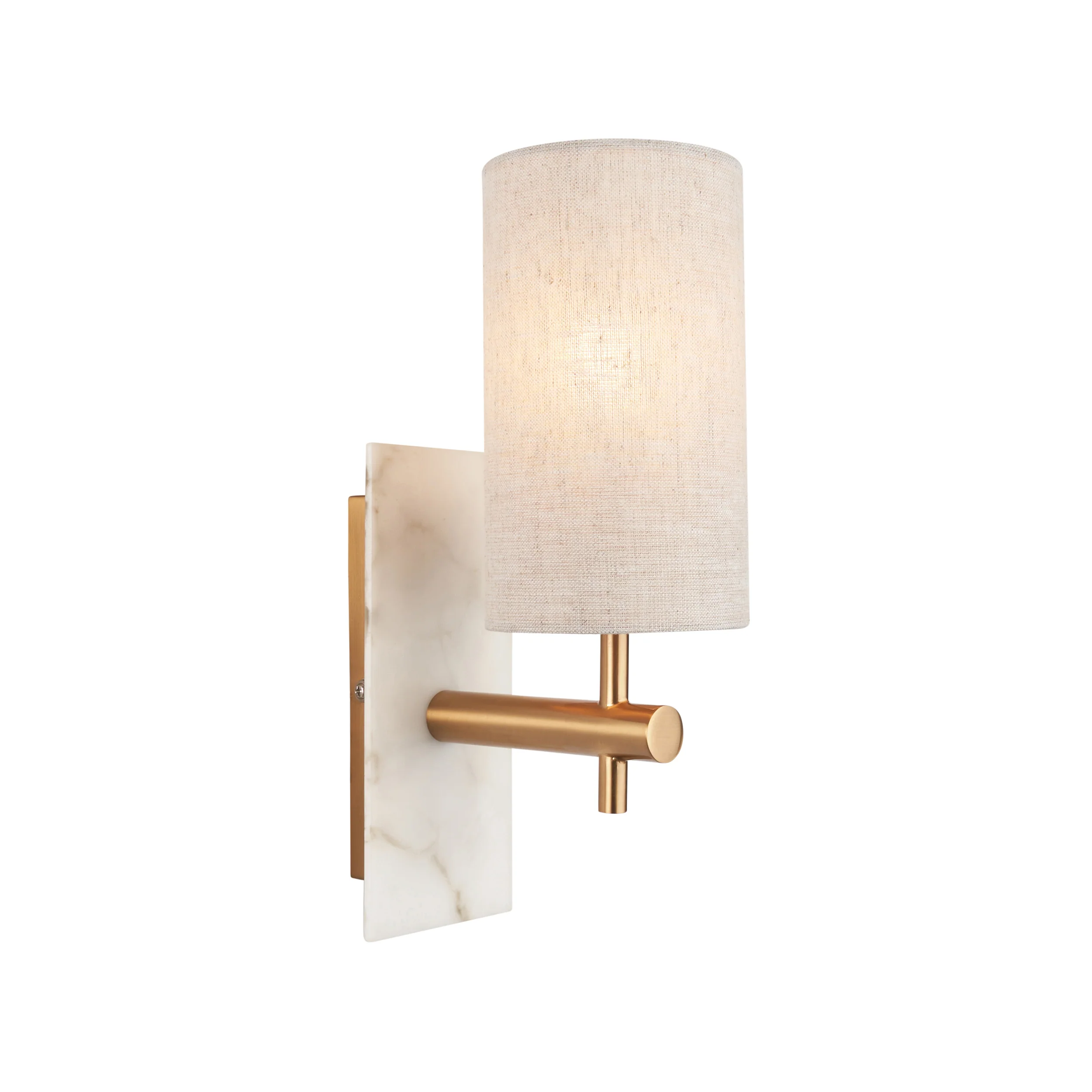 Amos Compton Marble Wall Light with Linen Shade - Image 2