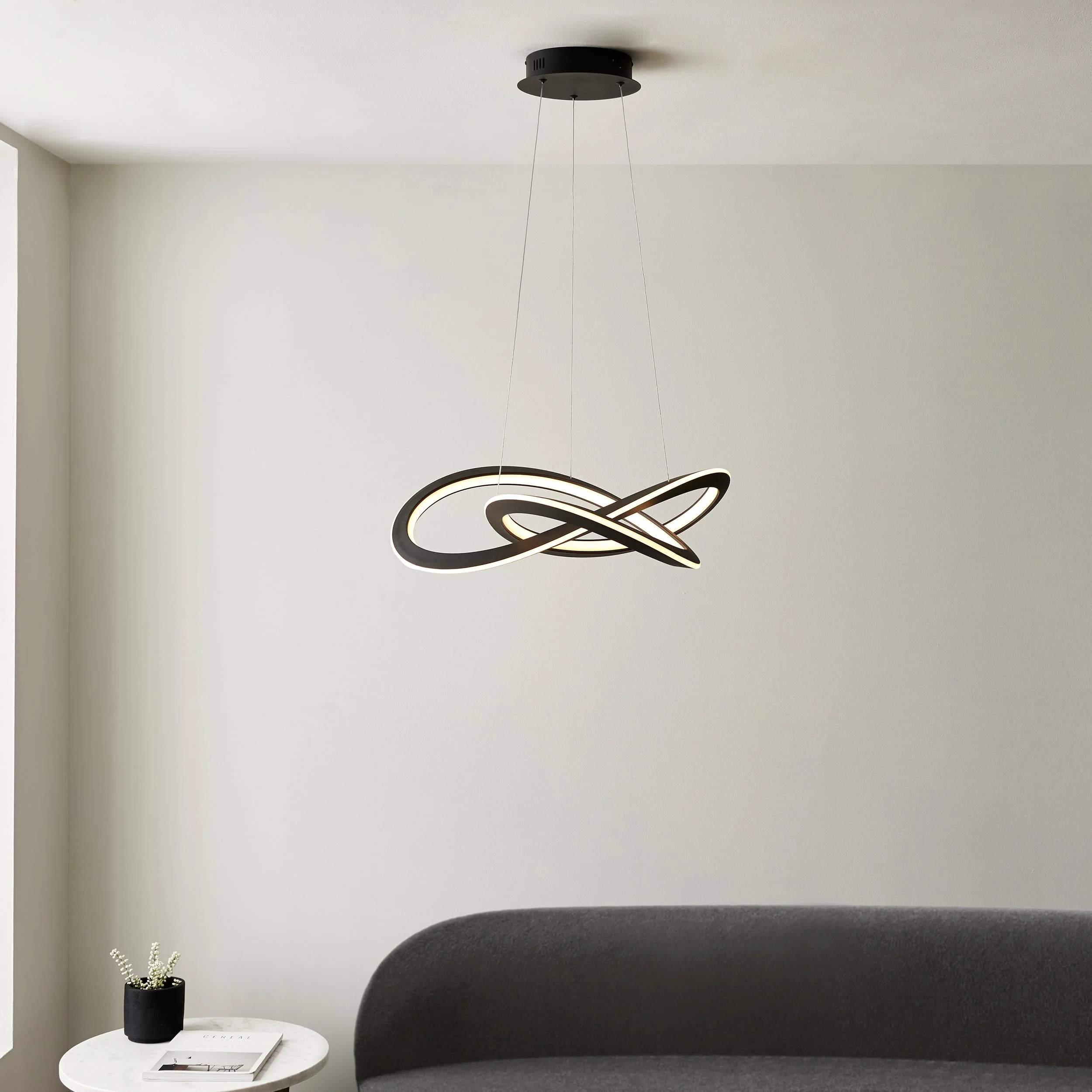 Endon Espina Textured Black LED Pendant - Image 3