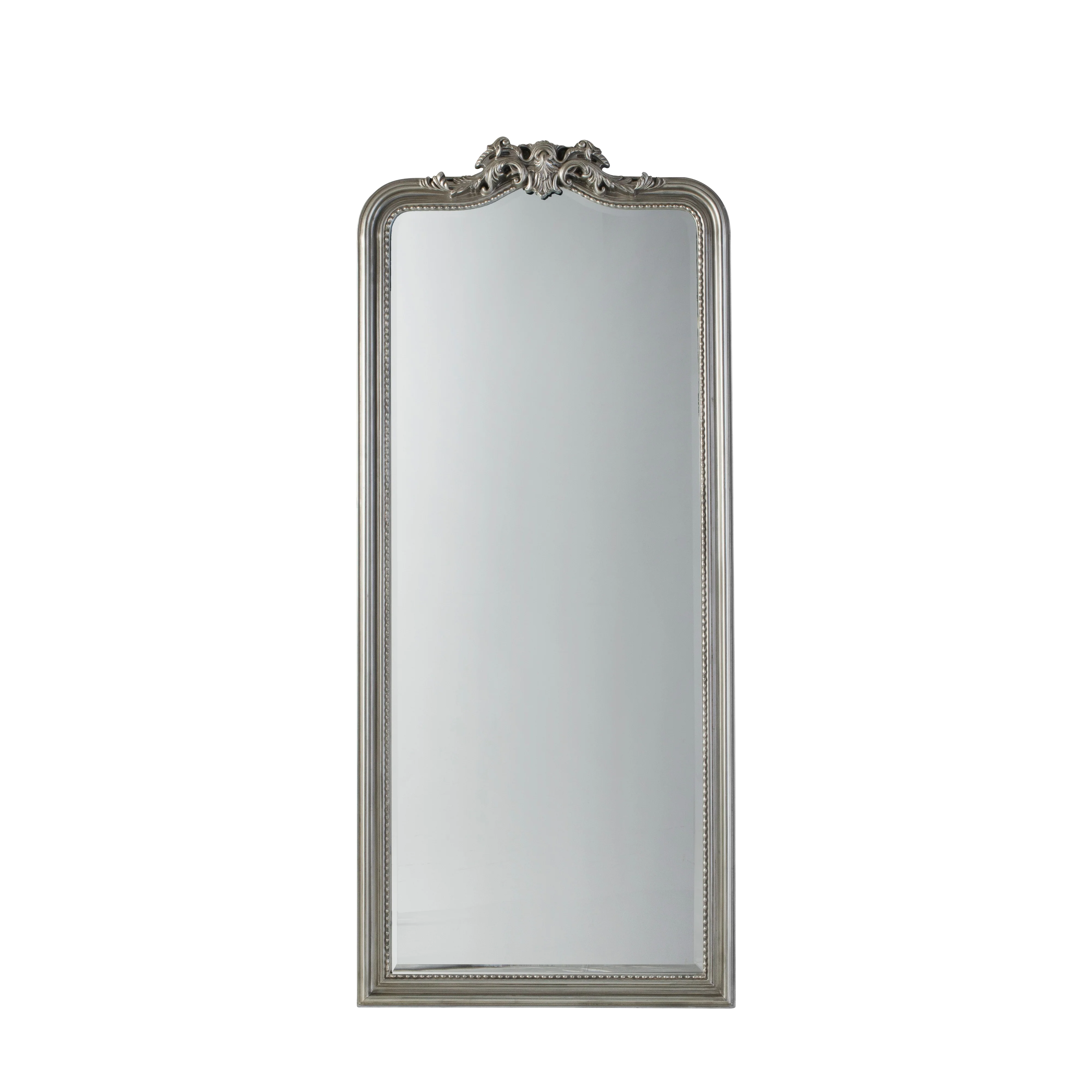 Amos Satin silver and ornate leaner mirror - Image 3