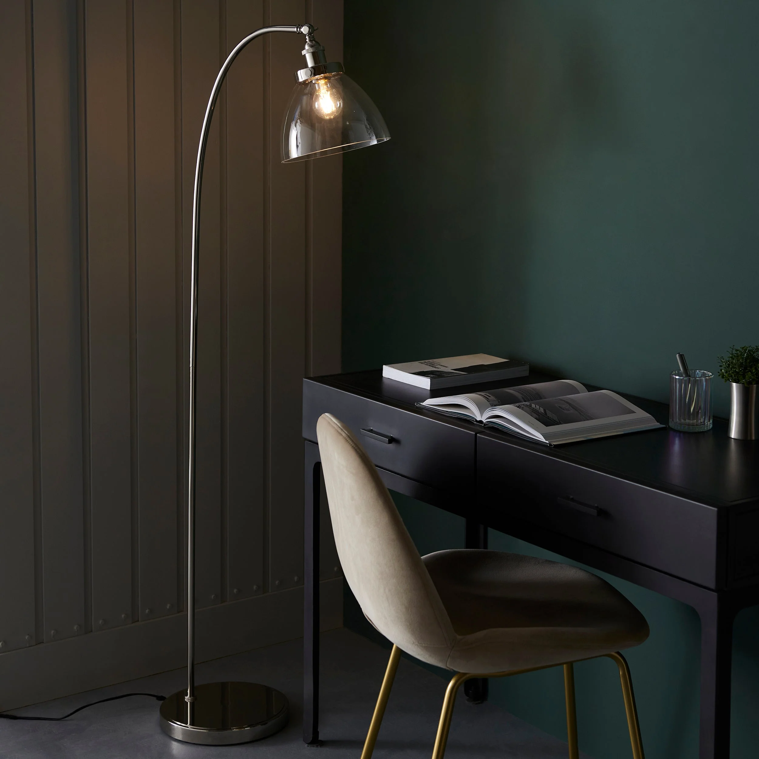 Endon Hansen Floor Lamp Polished Nickel - Image 4