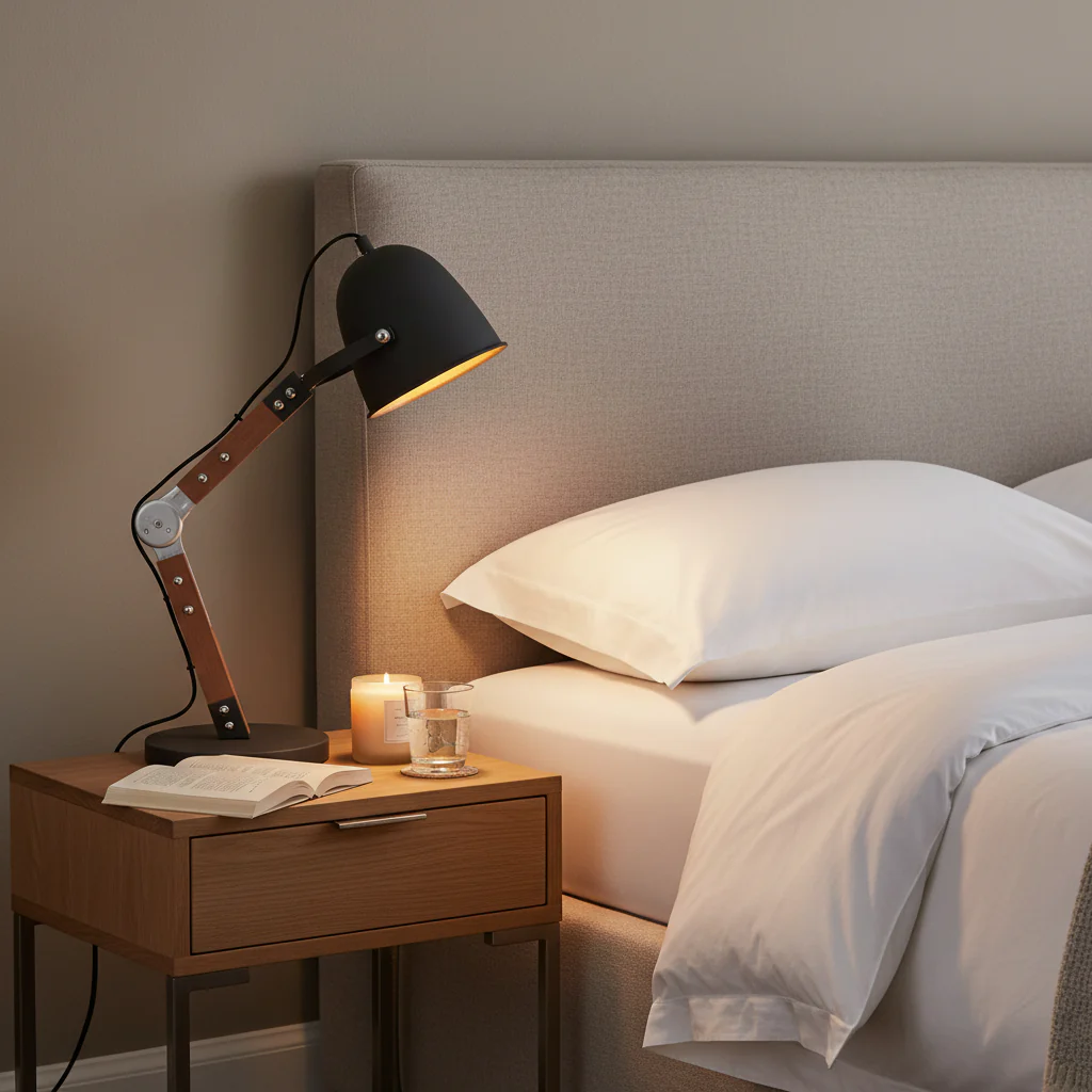 Franklite Arc Wooden Table Lamp Black and Gold - Image 3