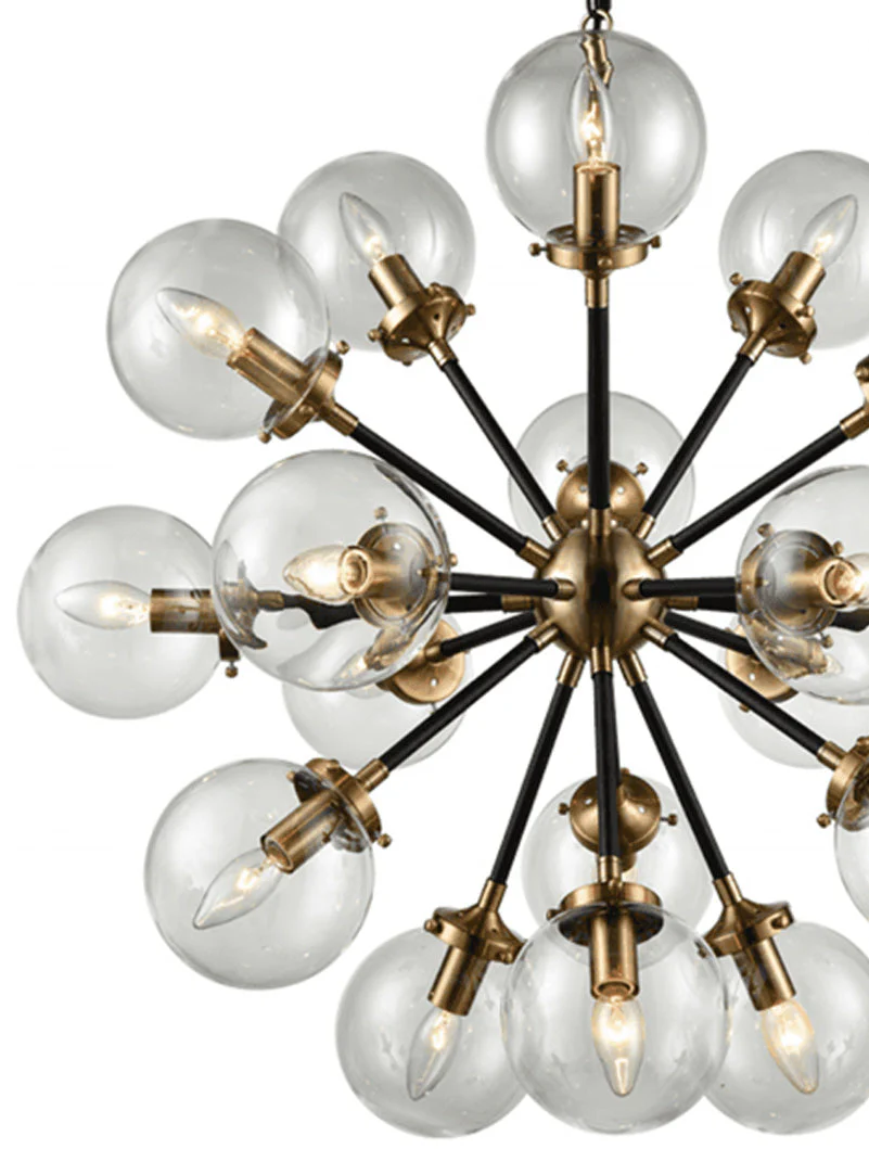 Franklite Reaction 18 Light Chandelier Black and Gold - Image 4