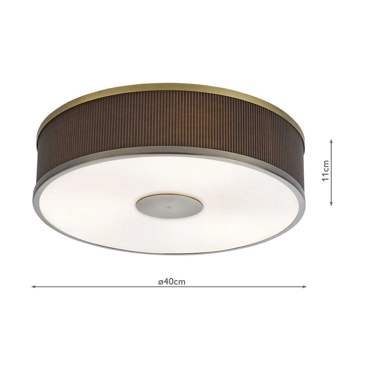 Dar Alvaro 3 Light Flush Antique Bronze With Brown Shade - Image 5