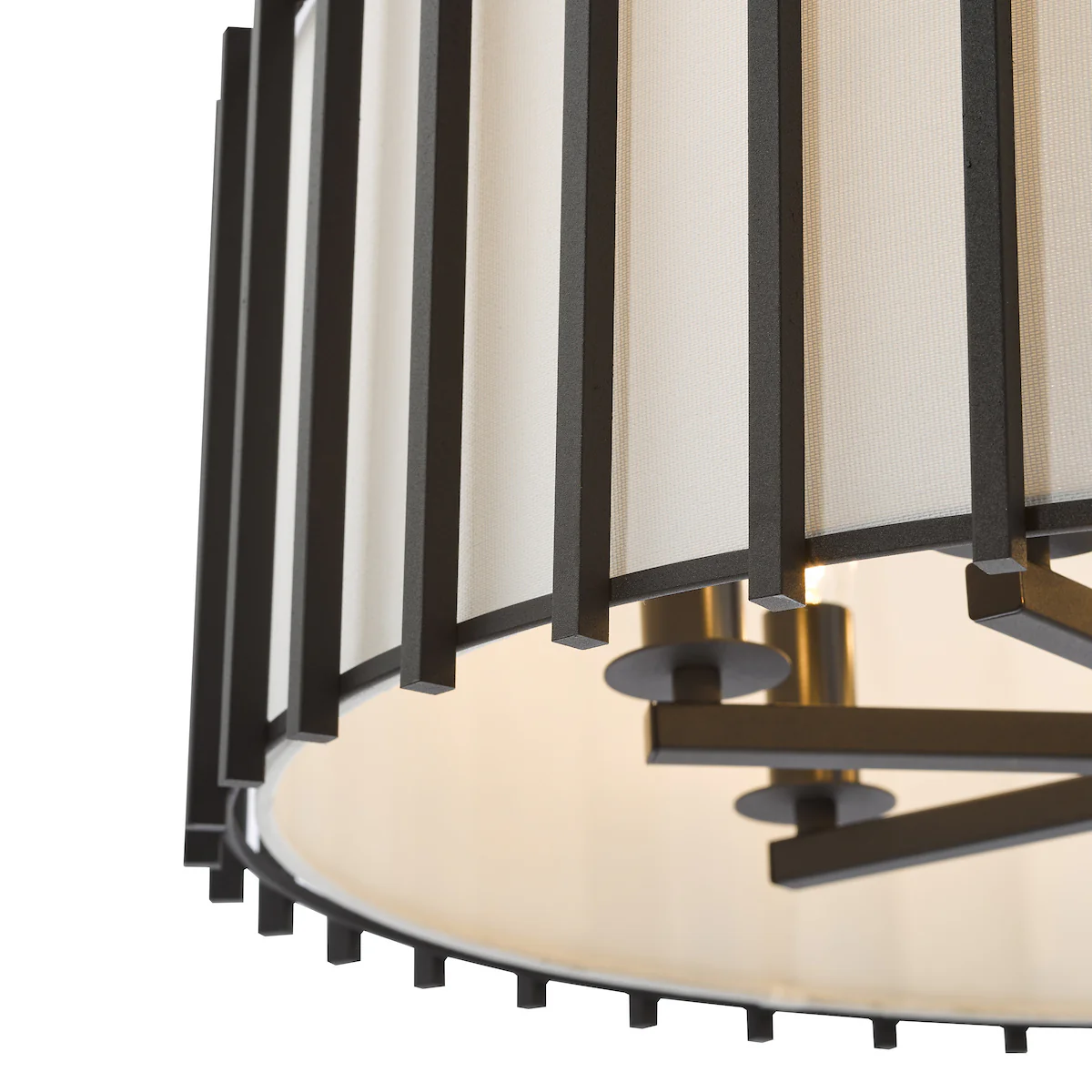 Dar Cagliari 8 Light Armed Pendant Matt Black and Ivory - Image 4