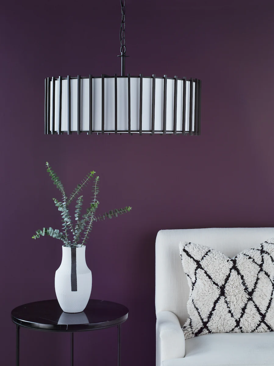 Dar Cagliari 8 Light Armed Pendant Matt Black and Ivory - Image 6