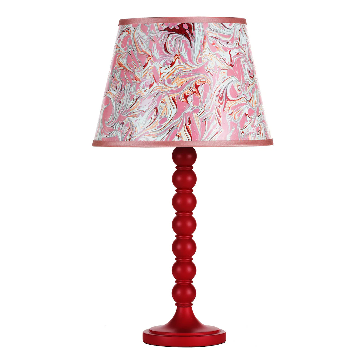 Dar Frida Red Marble Pattern Tapered Drum Shade 26cm - Image 4