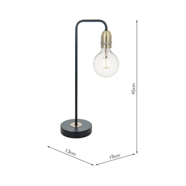 Dar Kiefer Table Lamp Black and Antique Brass - Image 3