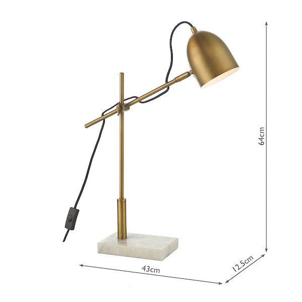 Dar Mendal Task Table Lamp Bronze and Marble - Image 6