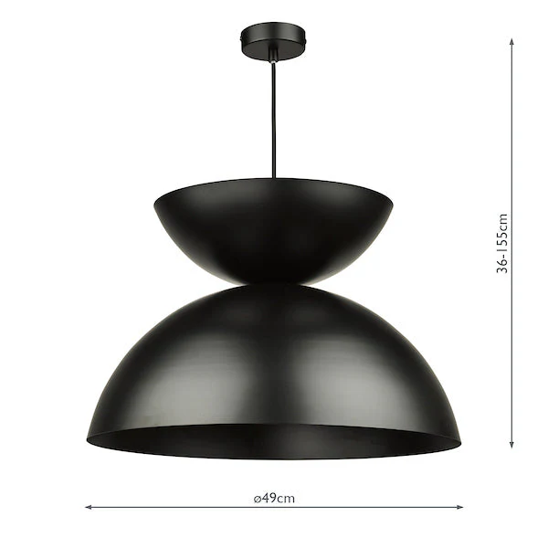 Dar Riya Japandi Style Pendant Satin Black - Image 8