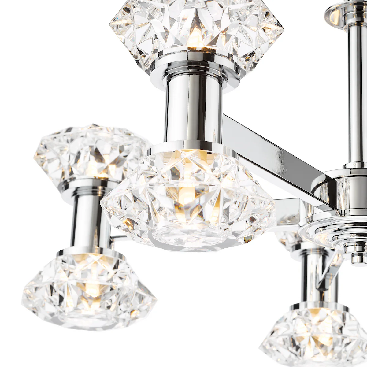 Dar Tiana 10 Light Armed Pendant Polished Chrome - Image 2