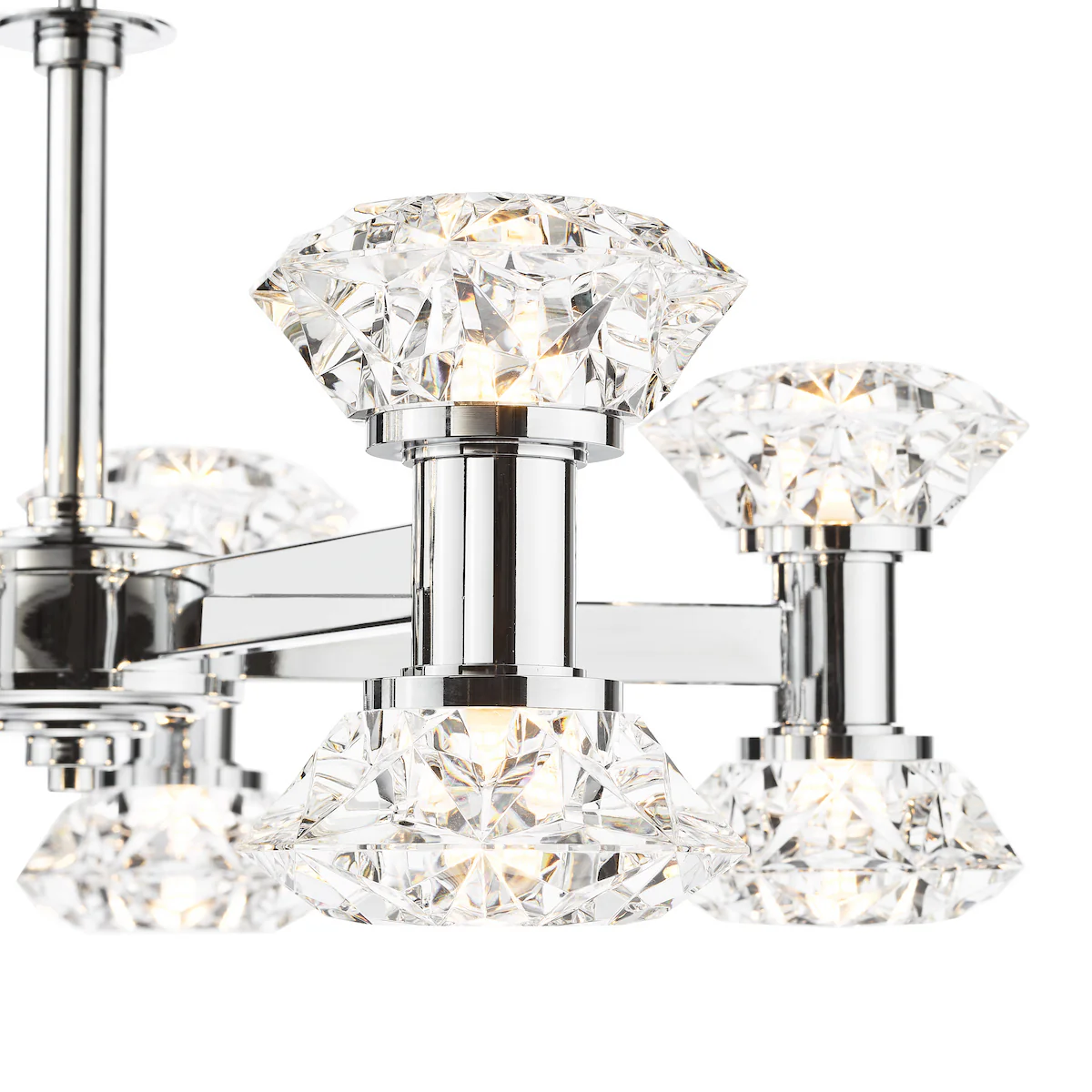 Dar Tiana 10 Light Armed Pendant Polished Chrome - Image 3