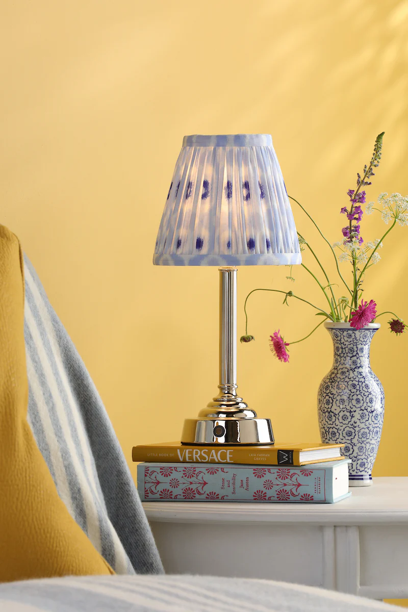 Dar Virgil LED Rechargeable Table Lamp Polished Nickel Base Only - Image 2