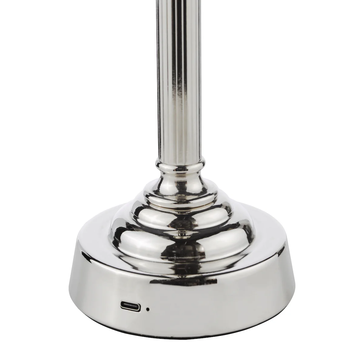 Dar Virgil LED Rechargeable Table Lamp Polished Nickel Base Only - Image 3