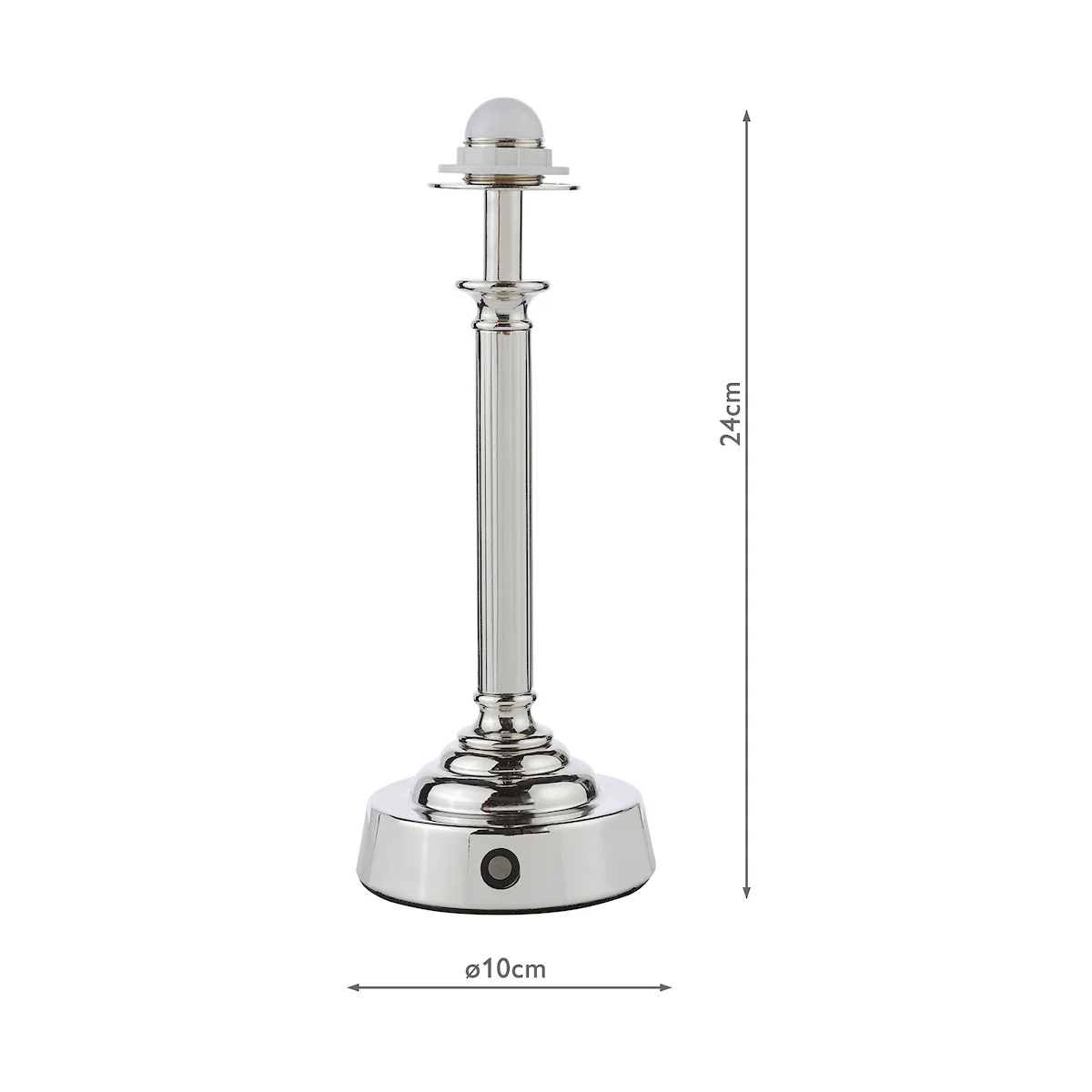 Dar Virgil LED Rechargeable Table Lamp Polished Nickel Base Only - Image 5