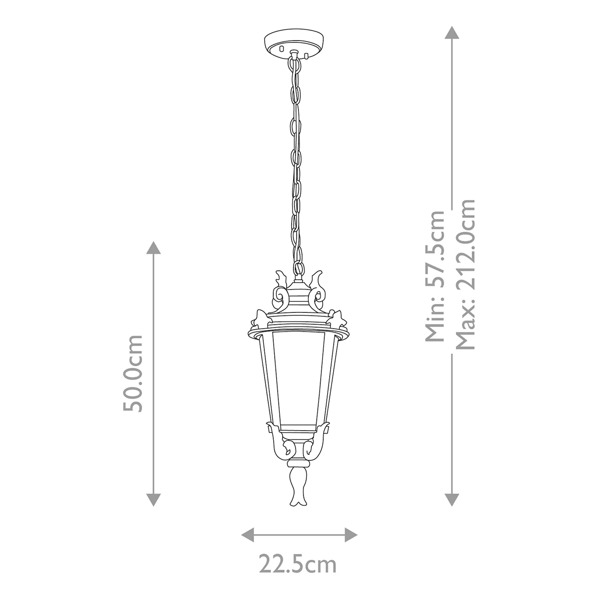 Elstead Baltimore 1 Light Medium Chain Lantern - Image 6