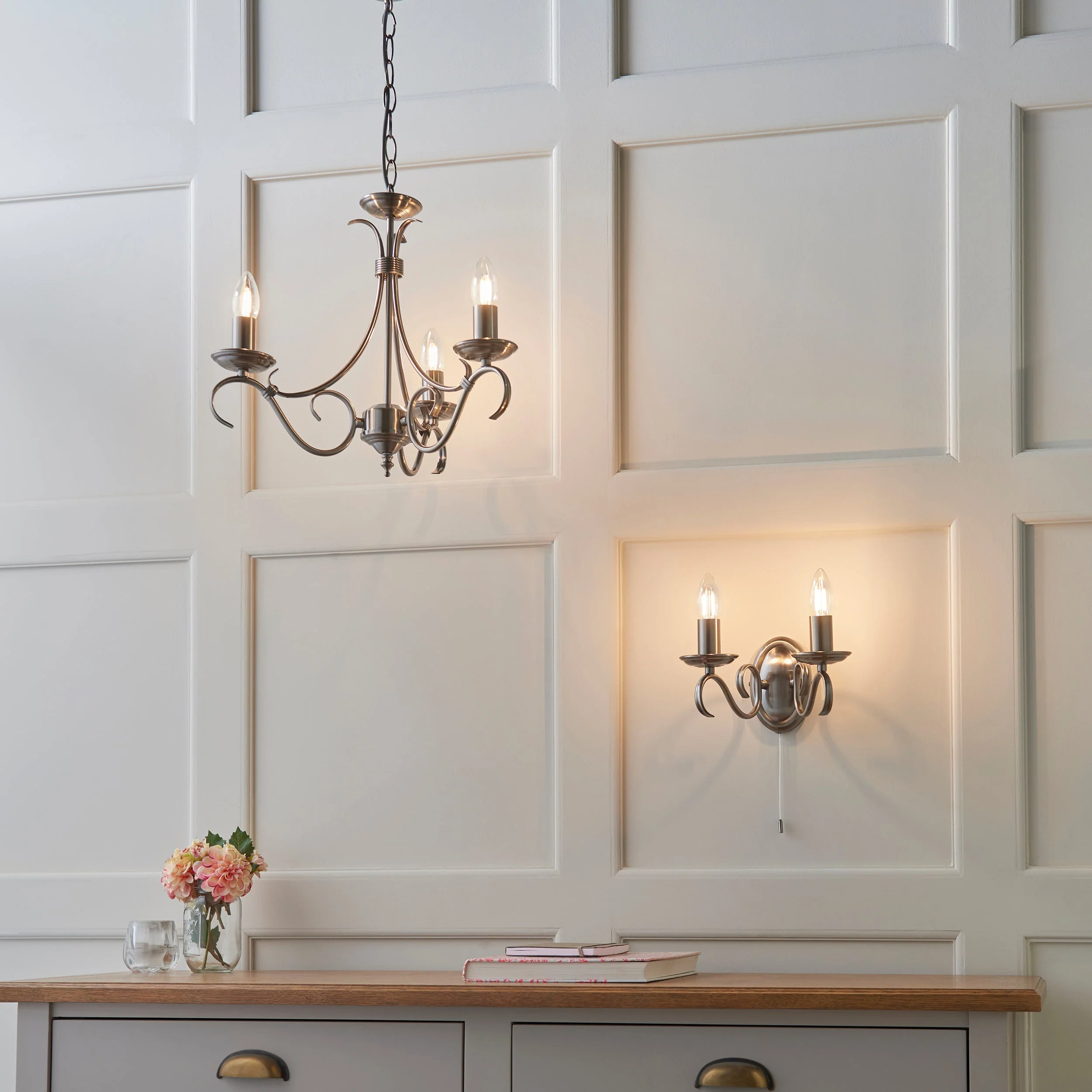 Endon Bernice 3lt Chandelier Antique Brass - Image 3
