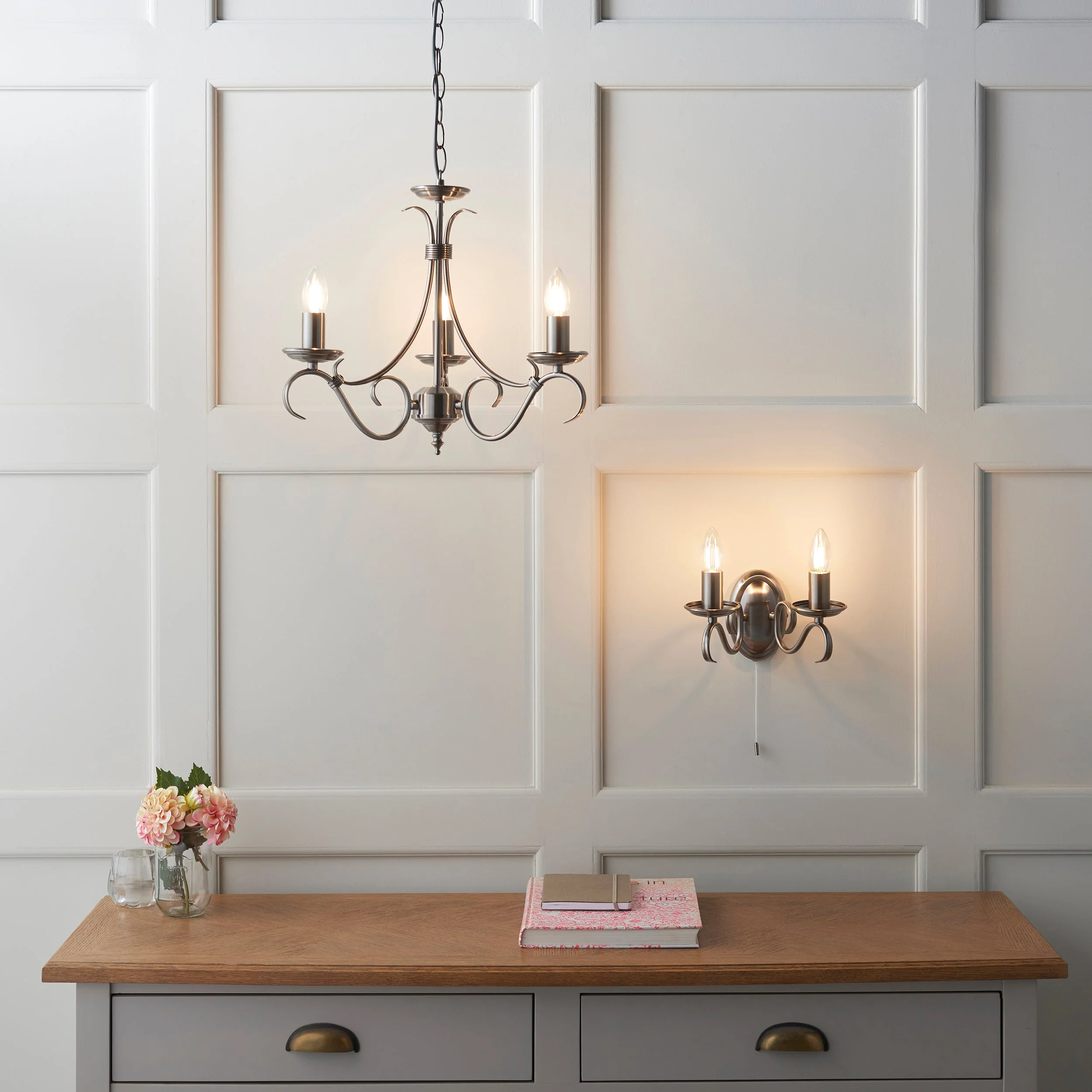 Endon Bernice 3lt Chandelier Antique Brass - Image 4