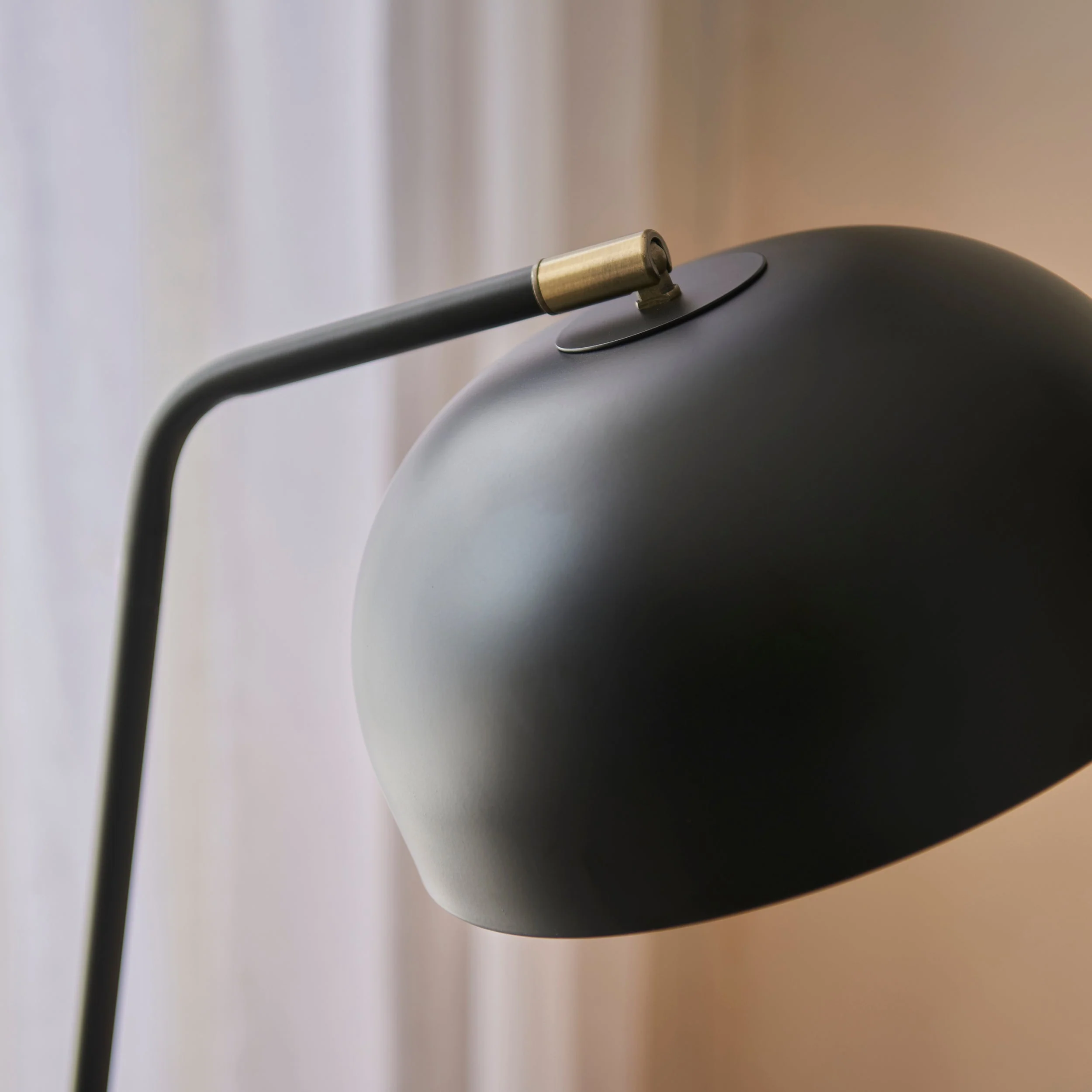 Endon Brair Floor Lamp Matt Black & Antique Brass - Image 4