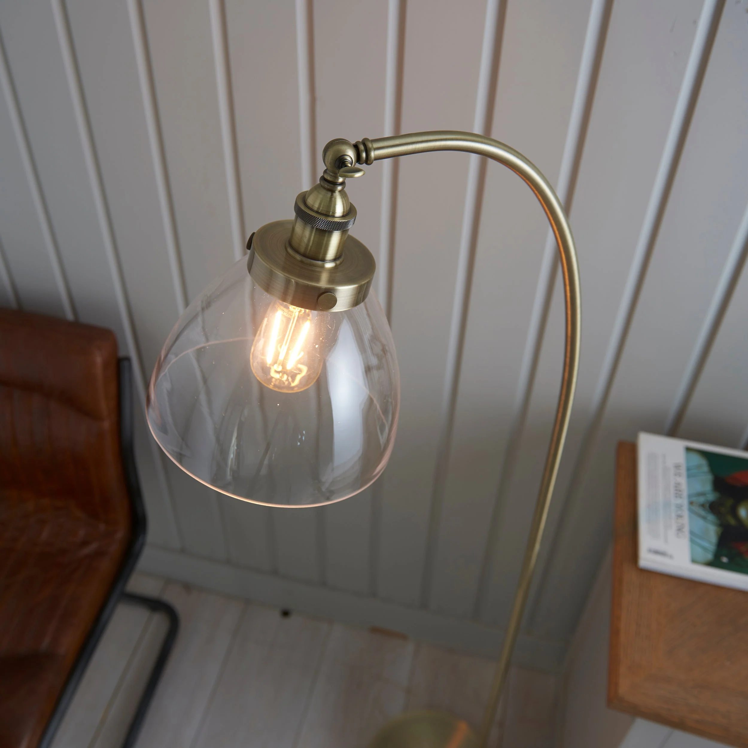 Endon Hansen Floor Lamp Antique Brass - Image 4