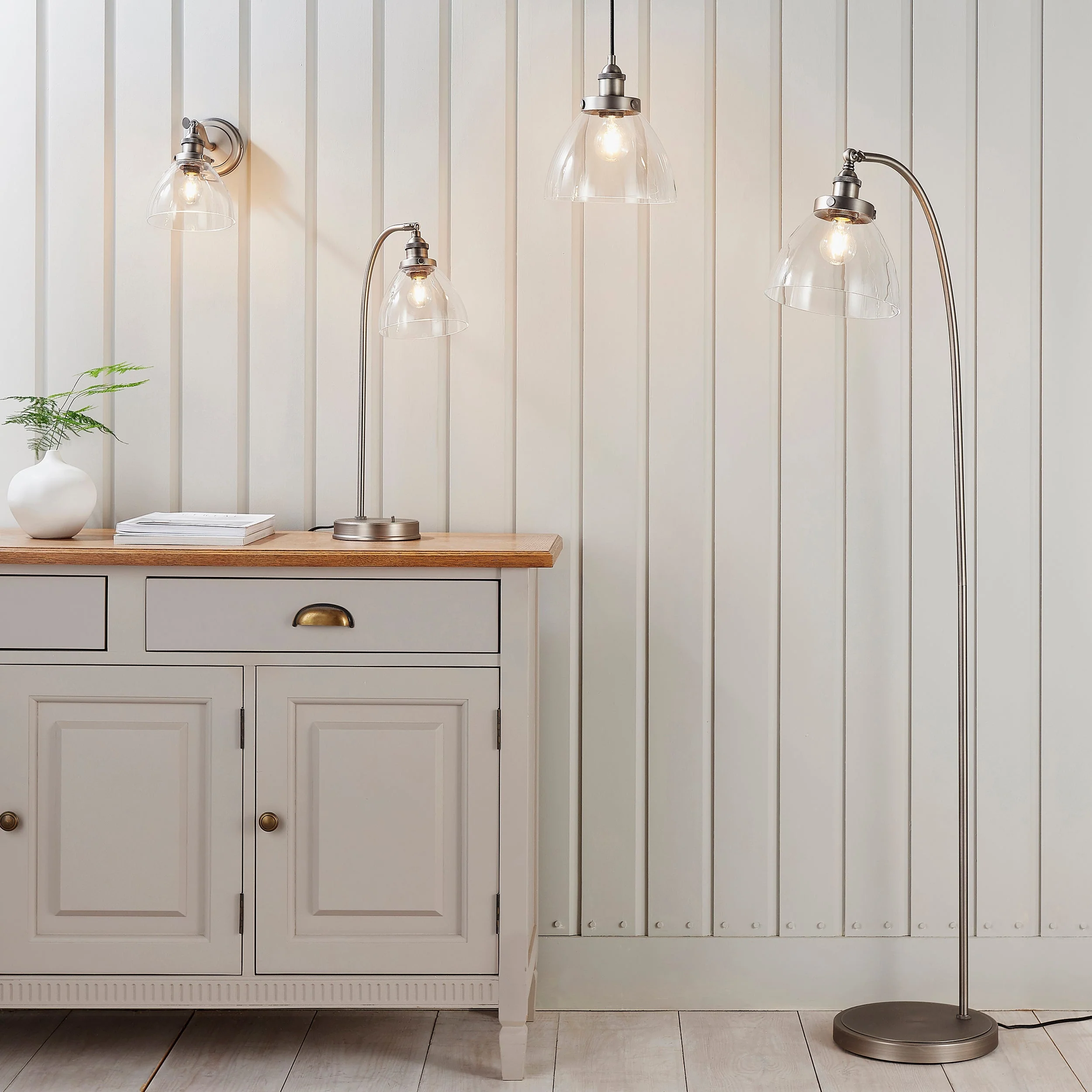 Endon Hansen Floor Lamp Brushed Silver - Image 3