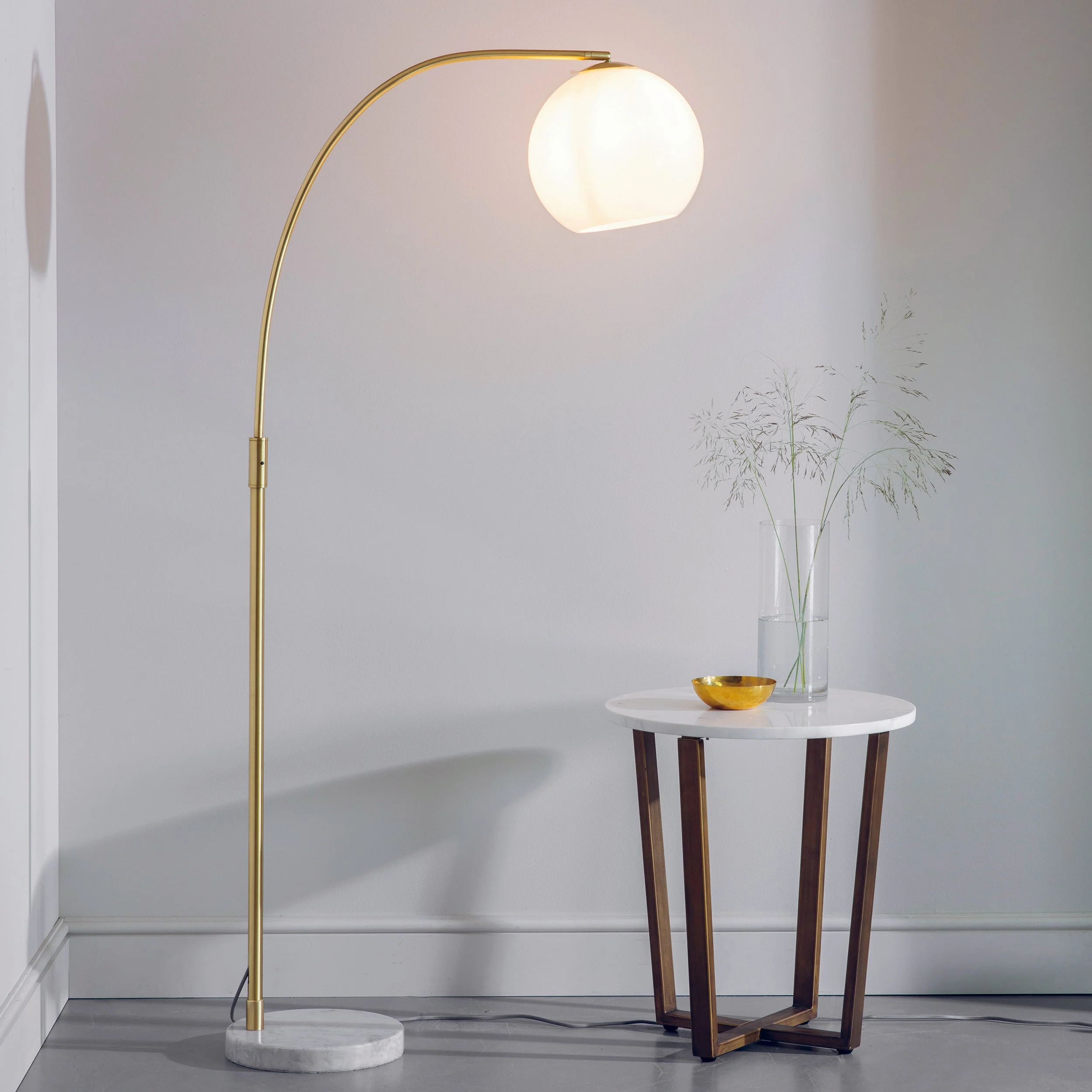 Endon Otto Floor Lamp White/Grey Marble - Image 3