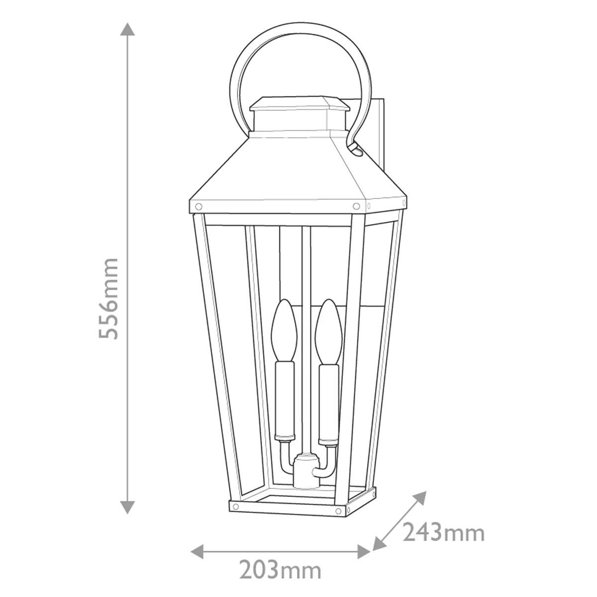Hinkley Dawson 1 lt Outdoor Large Wall Lantern - Image 7