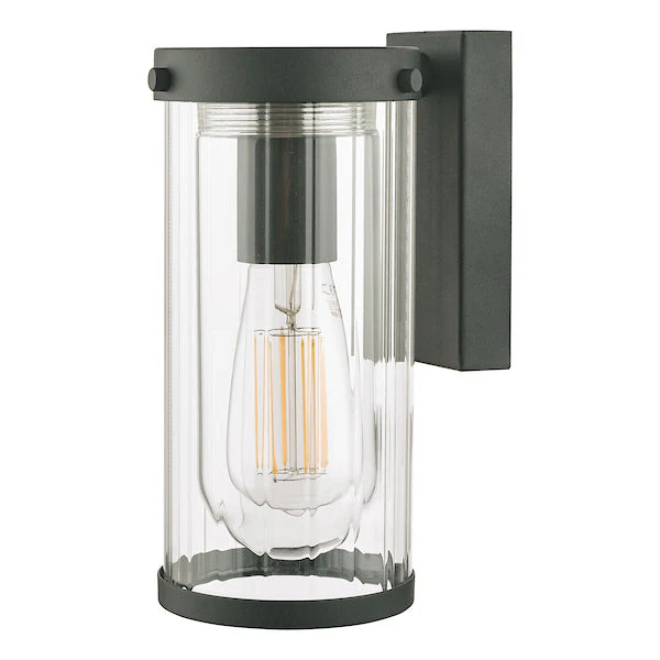 Laura Ashley Arthur Outdoor Wall Light Matt Black Glass IP44 - Image 5