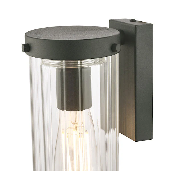 Laura Ashley Arthur Outdoor Wall Light Matt Black Glass IP44 - Image 6