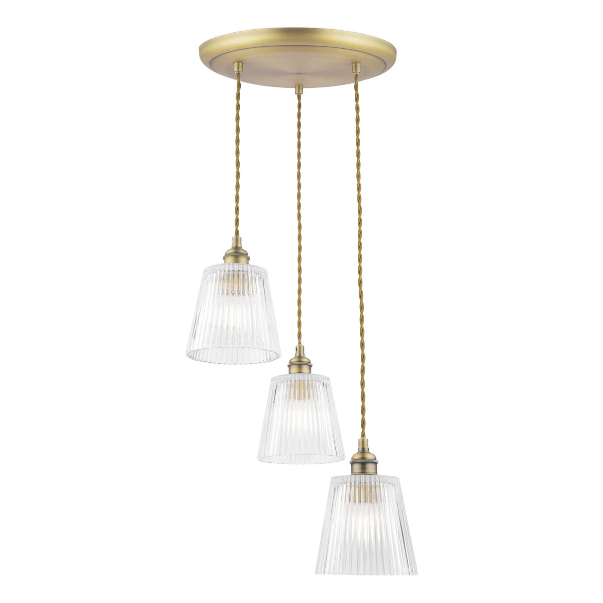 Laura Ashley Callaghan 3 Light Pendant Antique Brass - Image 3