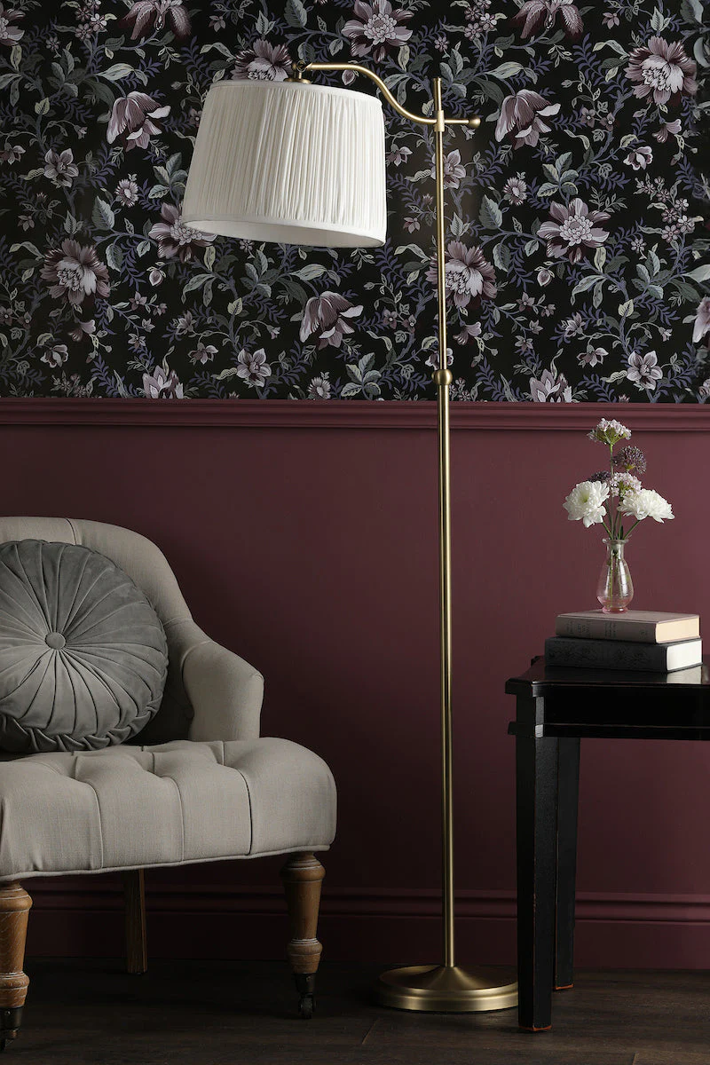 Laura Ashley Hemsley Floor Lamp Antique Brass and Ivory Shade - Image 3