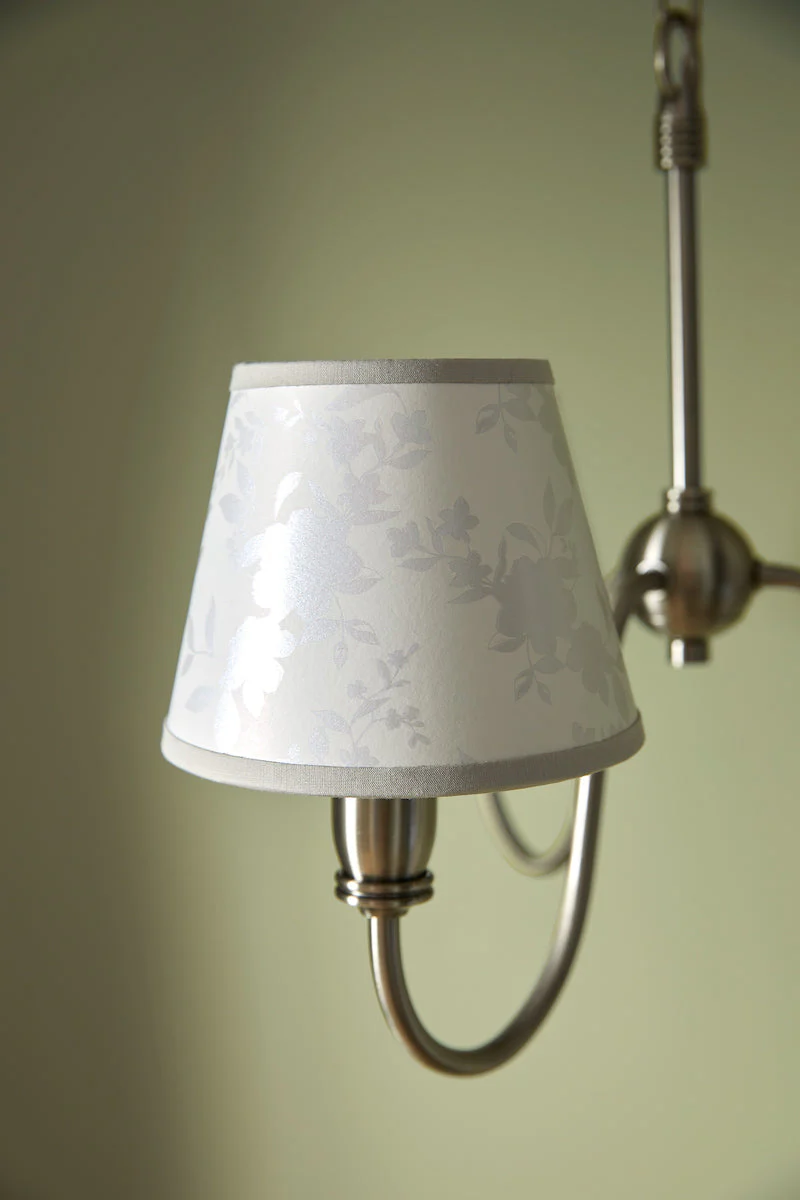 Laura Ashley Westbourne 3 Light Armed Pendant Polished Pewter With Shade - Image 5