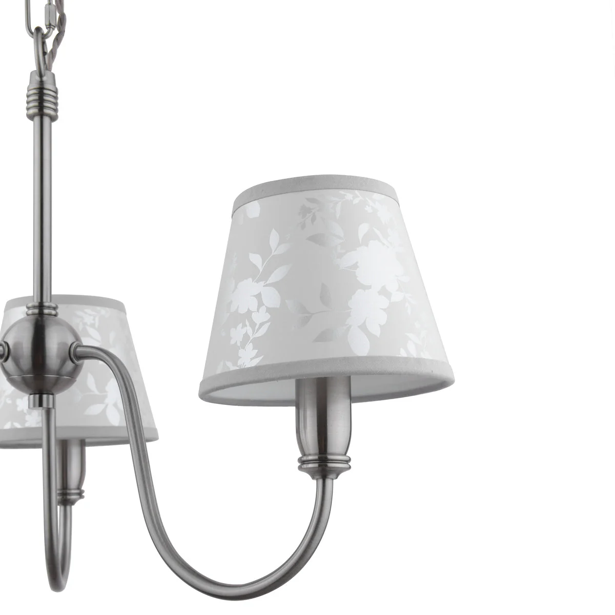 Laura Ashley Westbourne 3 Light Armed Pendant Polished Pewter With Shade - Image 7