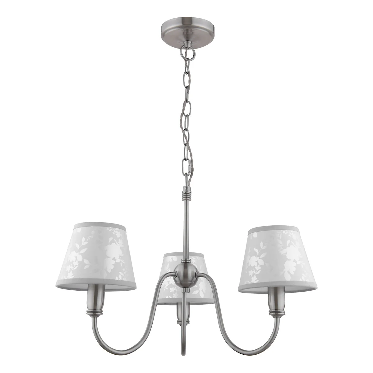 Laura Ashley Westbourne 3 Light Armed Pendant Polished Pewter With Shade - Image 8