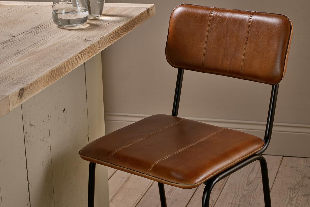 Nkuku Ukari Counter Chair Aged Tan - Image 2