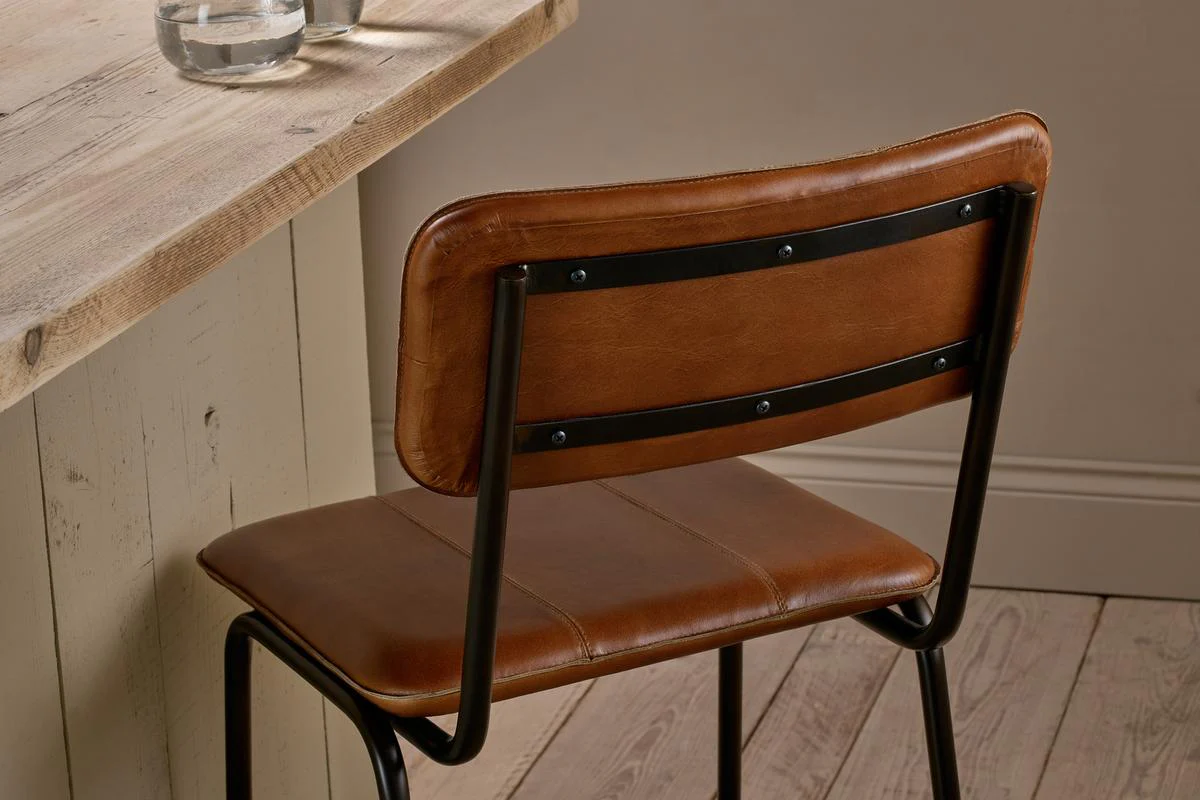 Nkuku Ukari Counter Chair Aged Tan - Image 3