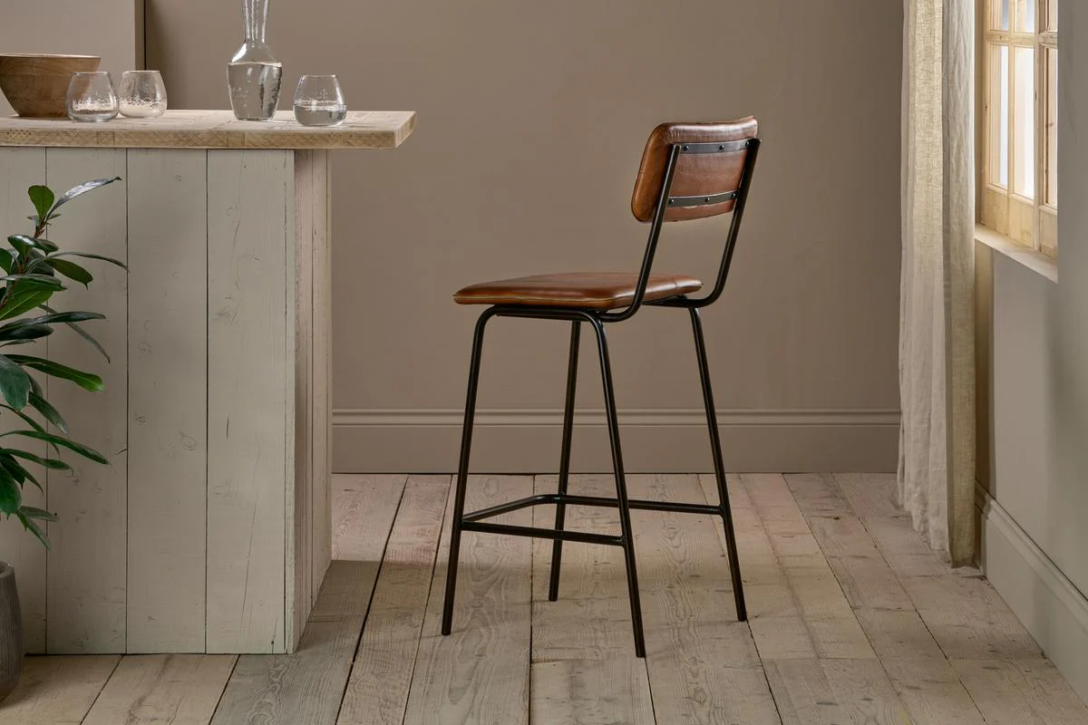 Nkuku Ukari Counter Chair Aged Tan - Image 4