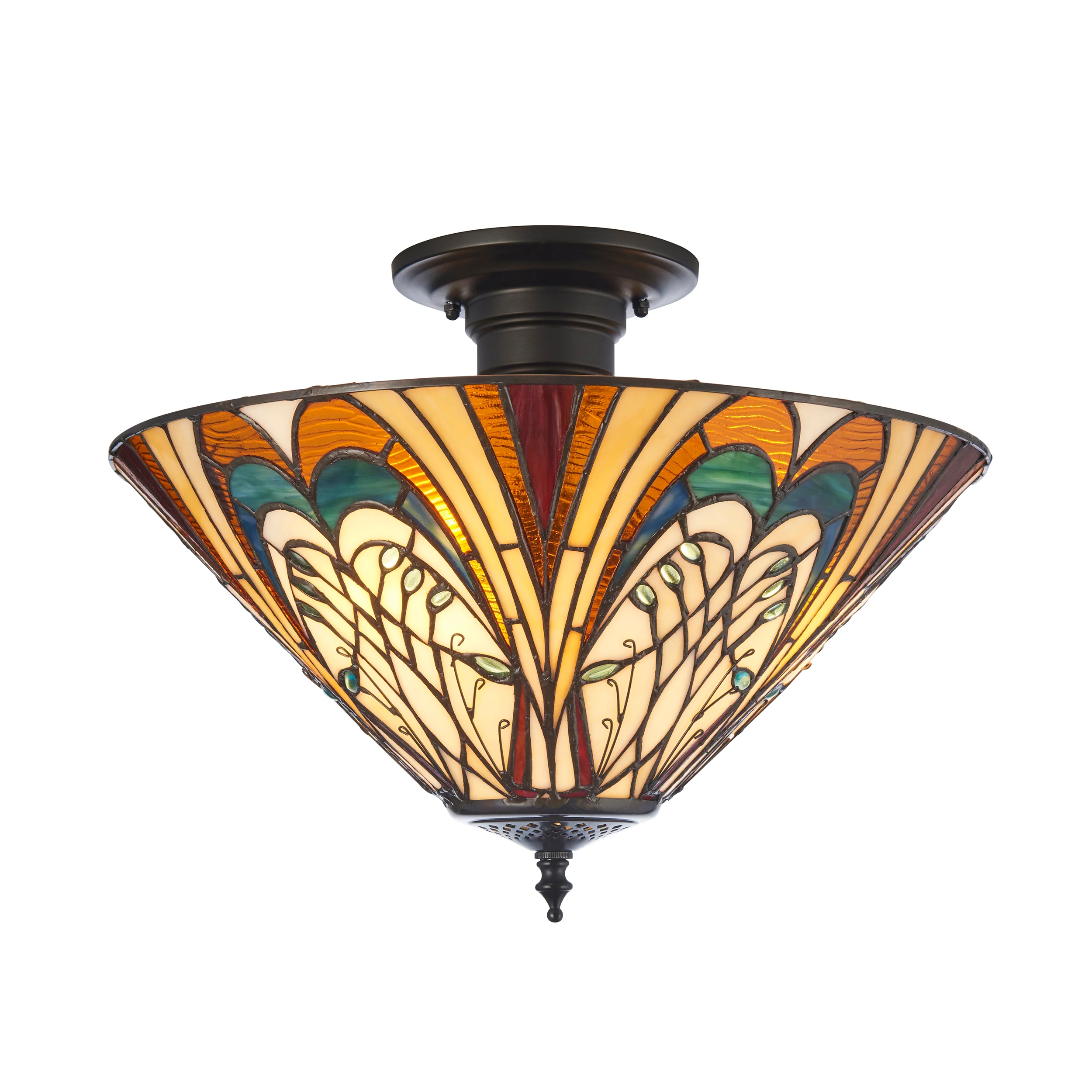 Tiffany Hector 3lt Semi Flush Ceiling Light - Image 2