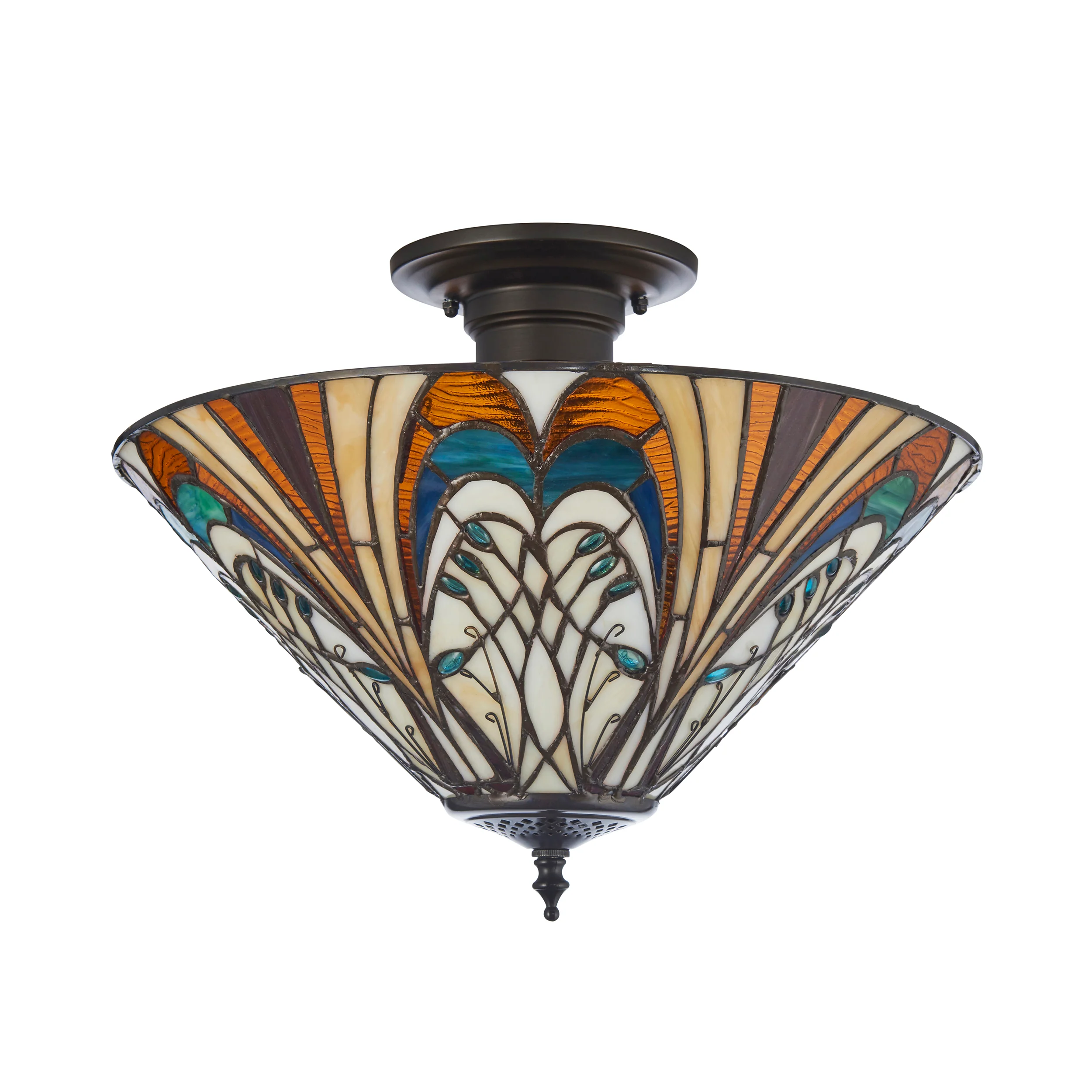 Tiffany Hector 3lt Semi Flush Ceiling Light - Image 7