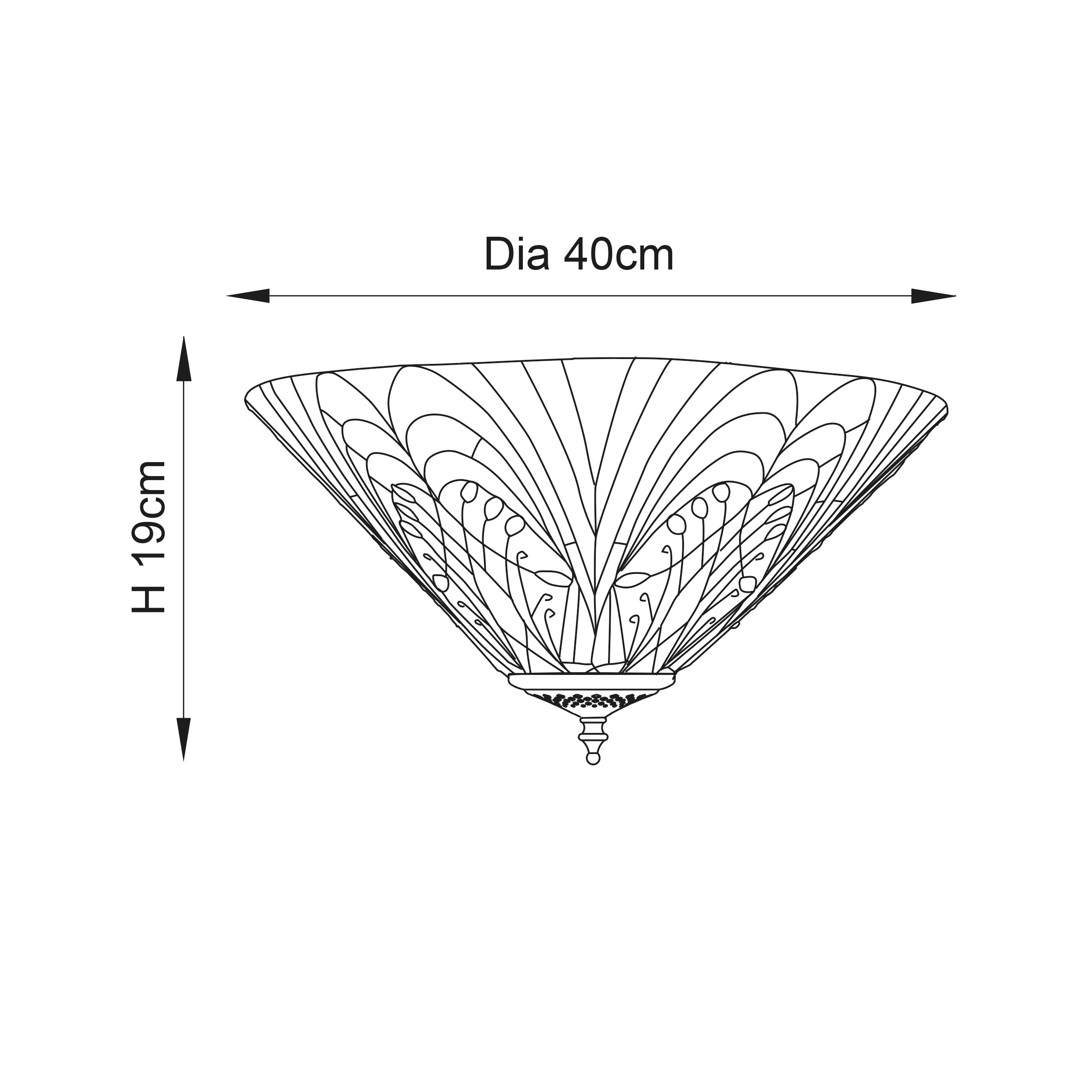 Tiffany Hector Medium 2lt Flush Ceiling Light - Image 10