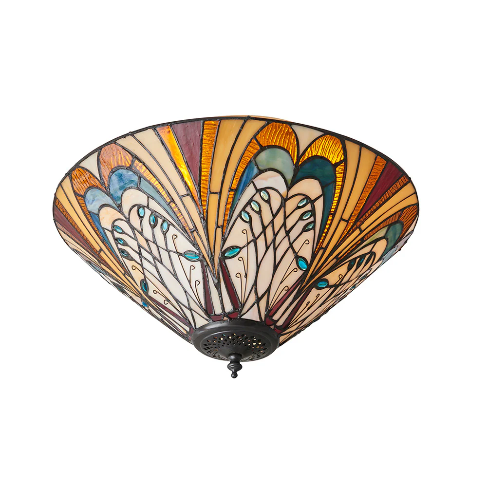 Tiffany Hector Medium 2lt Flush Ceiling Light - Image 2