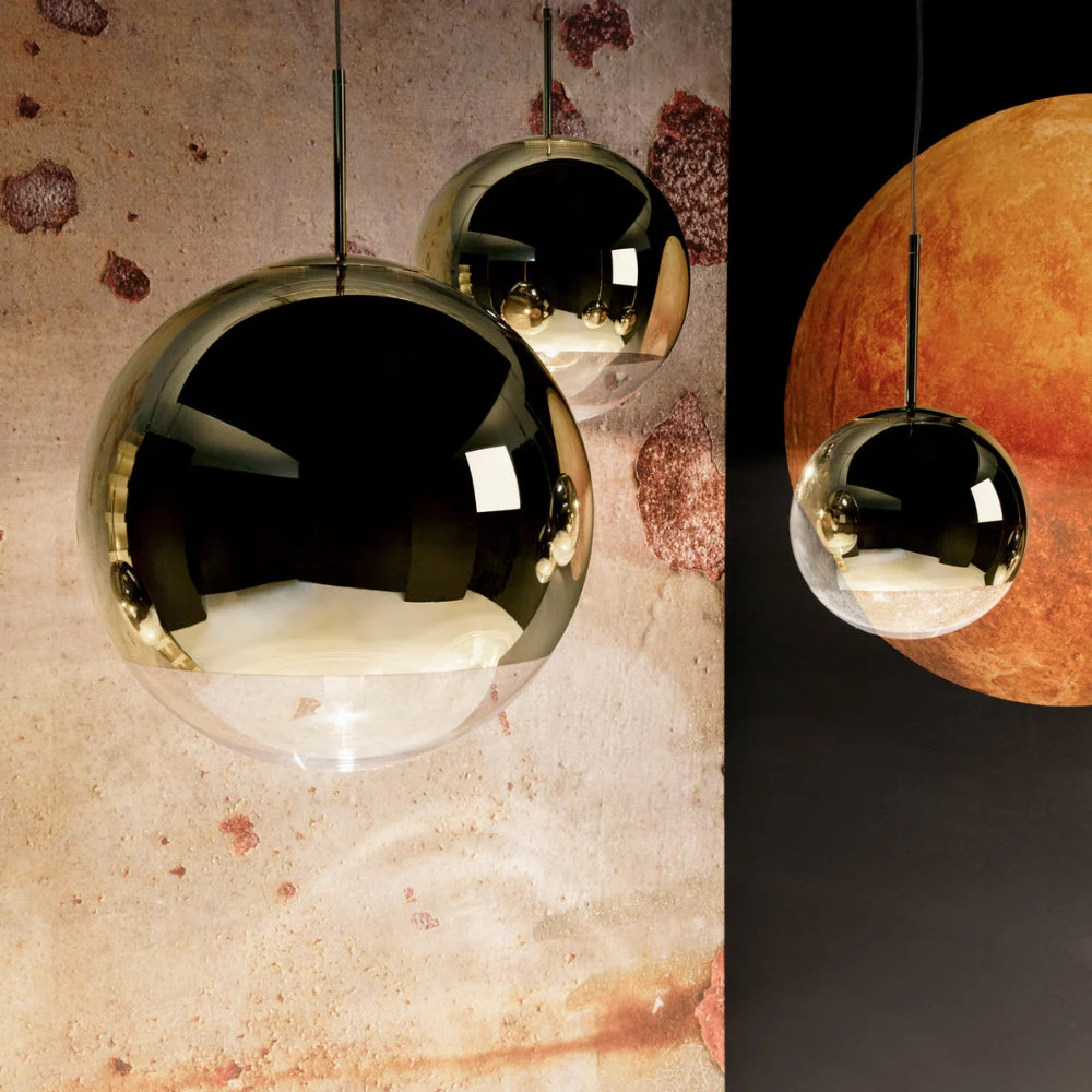 Tom Dixon Mirror Ball Pendant Gold 40cm - Image 4
