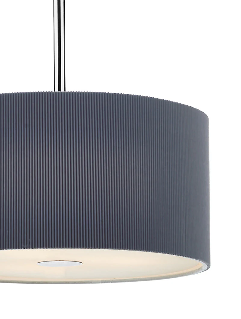 Dar Zaragoza 3 Light Drum Pendant Grey, Black or Cream - Image 4